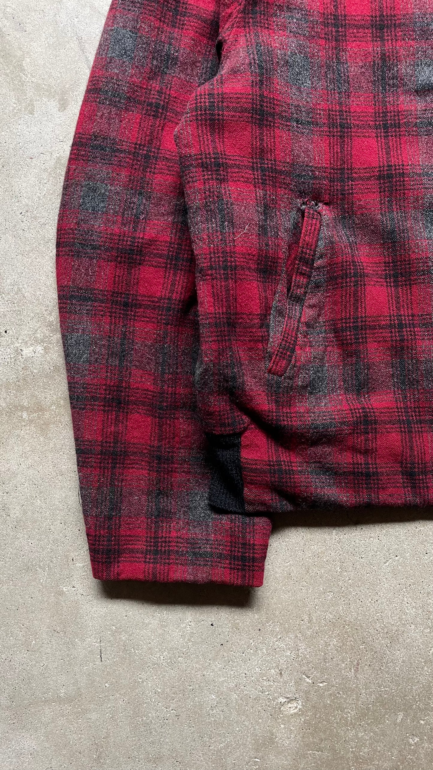 1980S PLAID ZIP UP LIGHT JACKET - XL