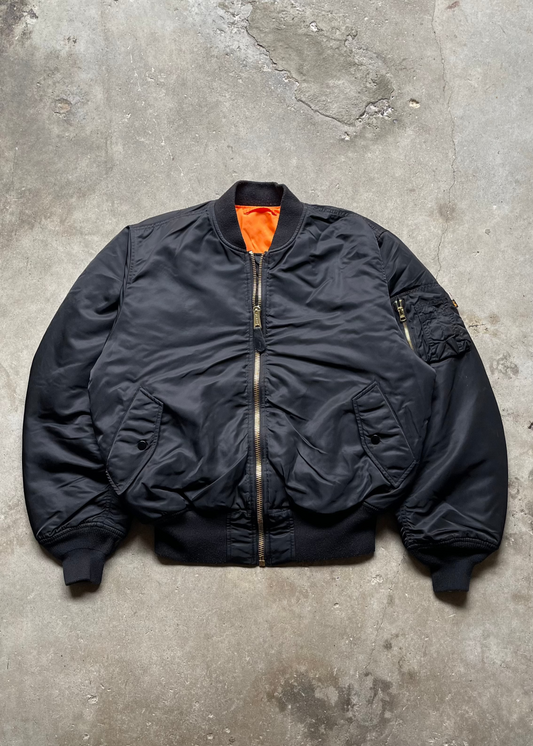 1990S ALPHA INDUSTRIES BOMBER FLIGHT REVERSIBLE JACKET - L