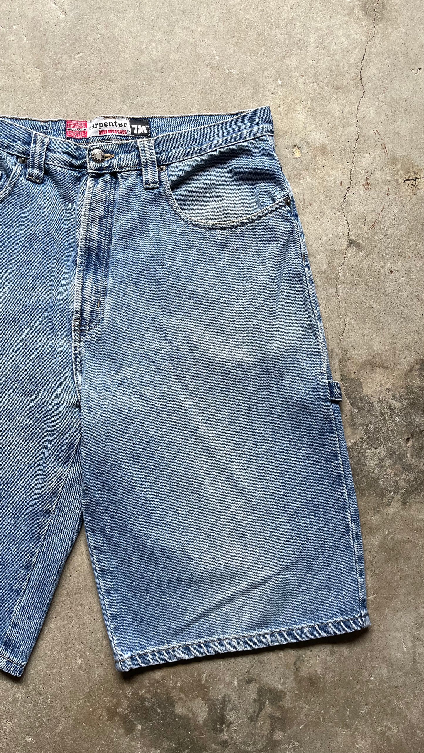 1990S BUGGLE BOY BAGGY DENIM JORTS SHORTS - 32