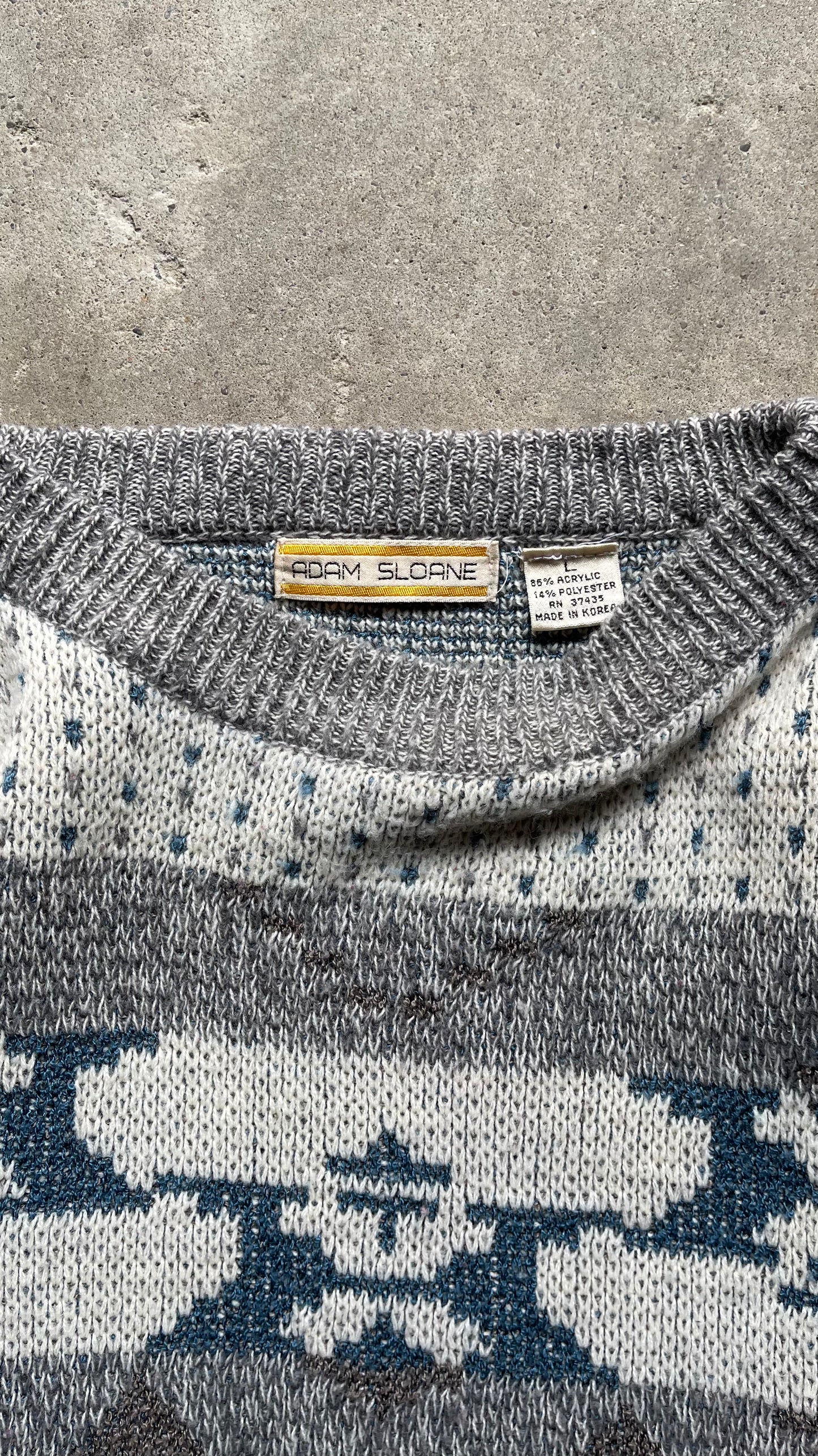 1990S PATTERENED SWEATER - L