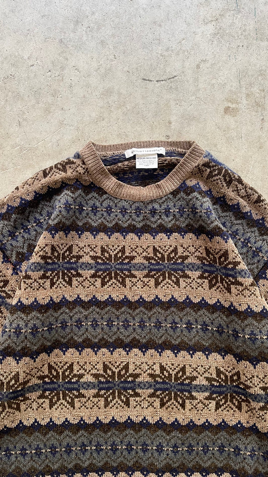 1990SS PATTERNED SWEATER BROWN - M