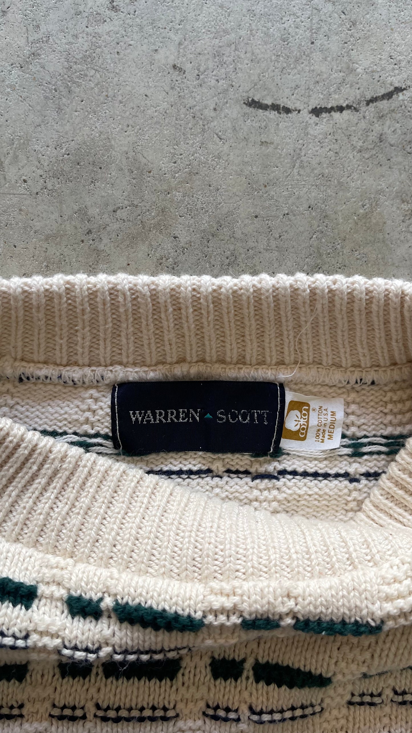 1990S PATTERNED SWEATSHIRT WHITE - M