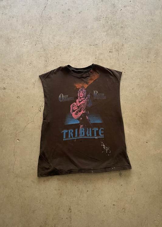 1990S "OZZY OSBOURNE" TRASHED TANK TEE - L