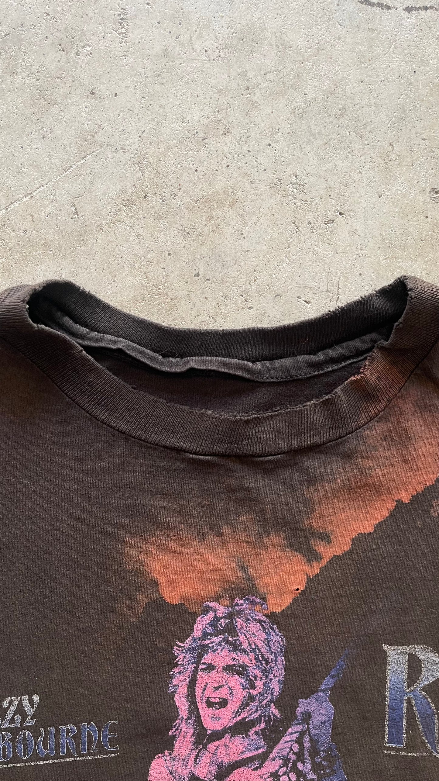 1990S "OZZY OSBOURNE" TRASHED TANK TEE - L