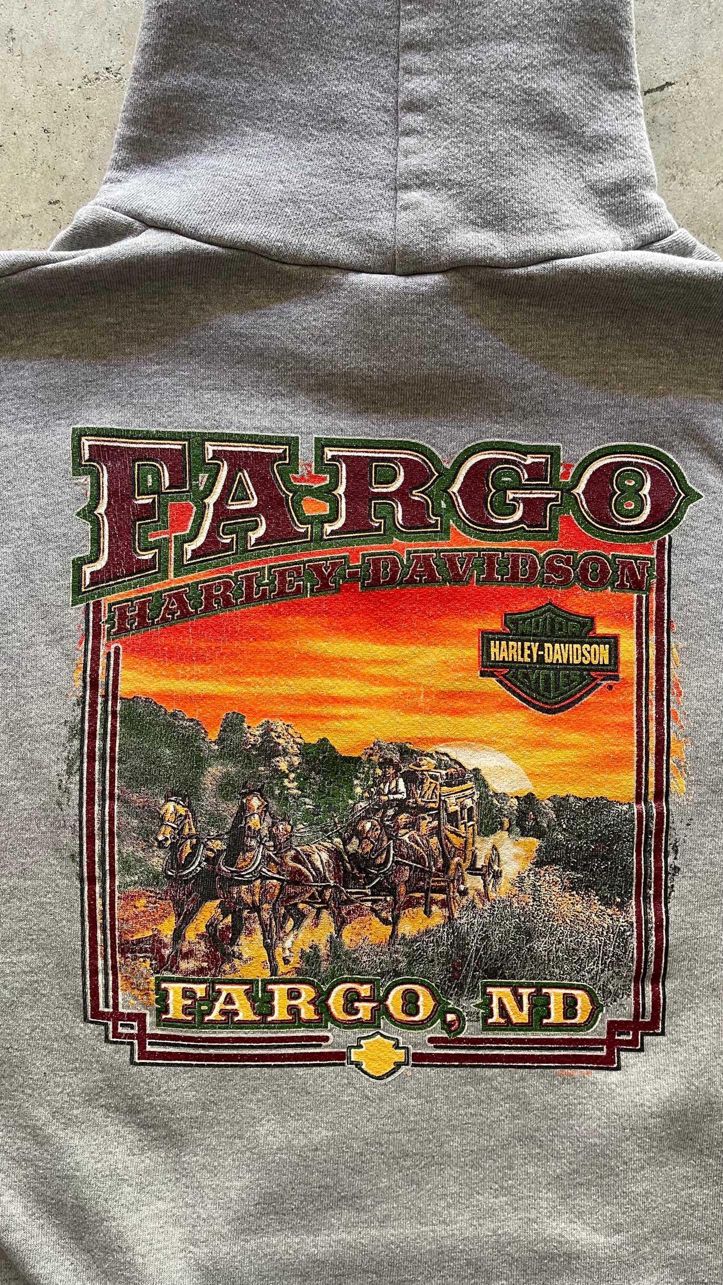 2000S HARLEY DAVIDSON HOODIE GREY - XL