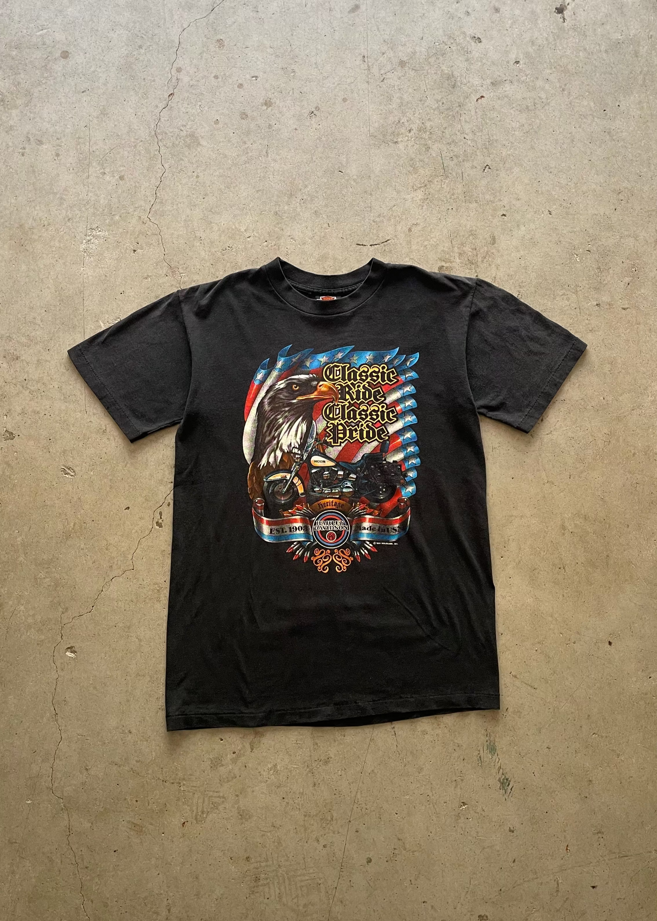 1990S "HARLEY DAVIDSON" BLACK TEE - L