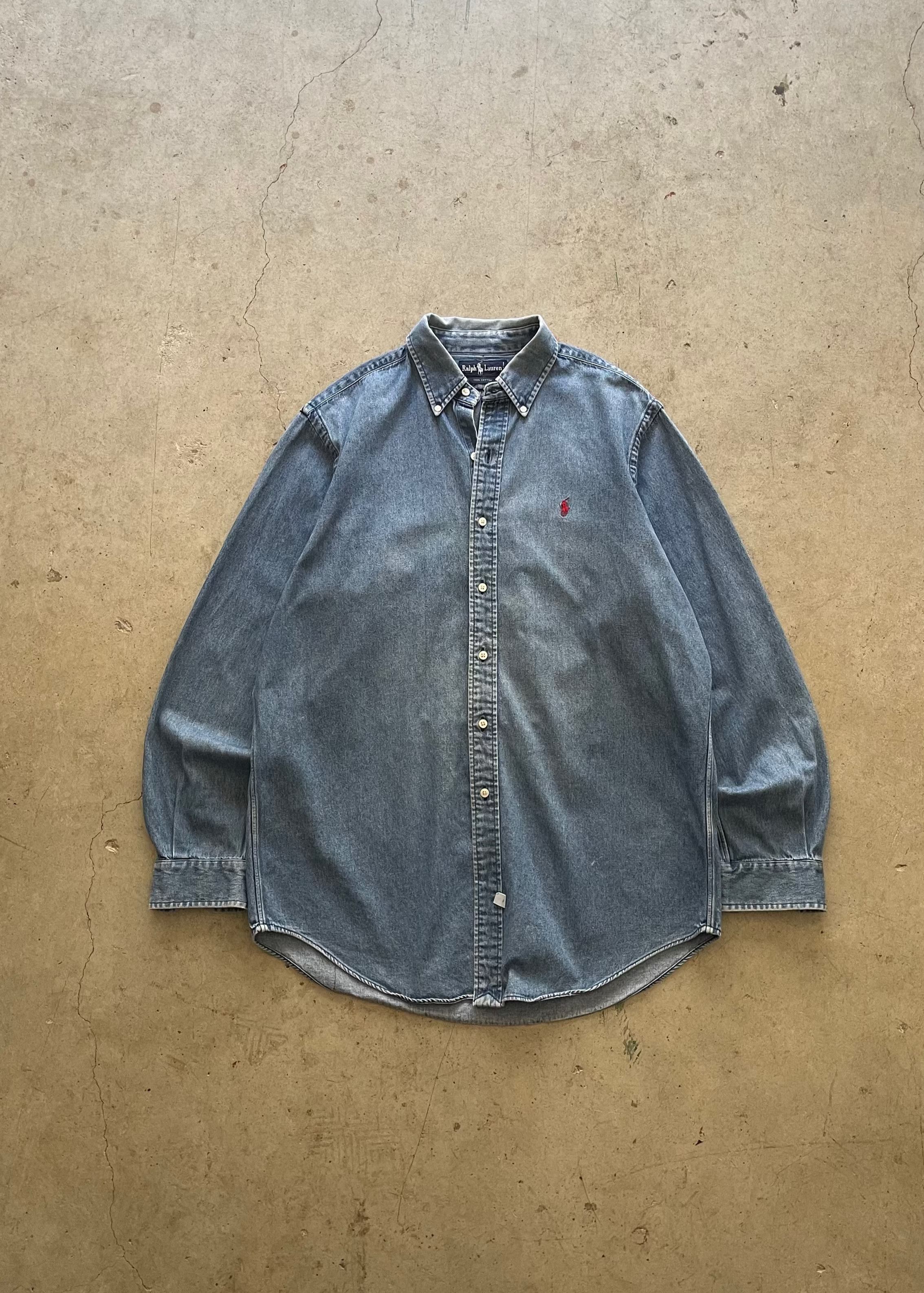 1990S "POLO RAPLH LAUREN" DENIM BUTTON UP - L