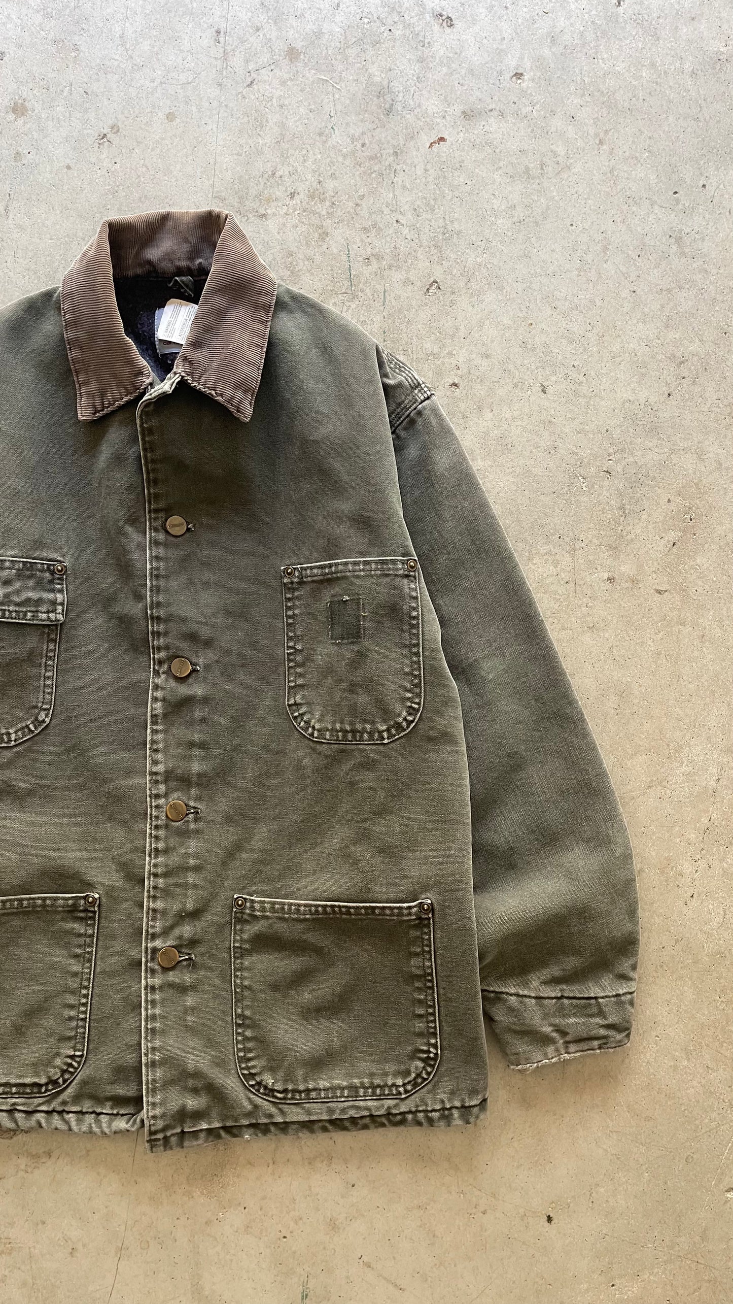 1990S CHORE CARHARTT JACKET OLIVE - S