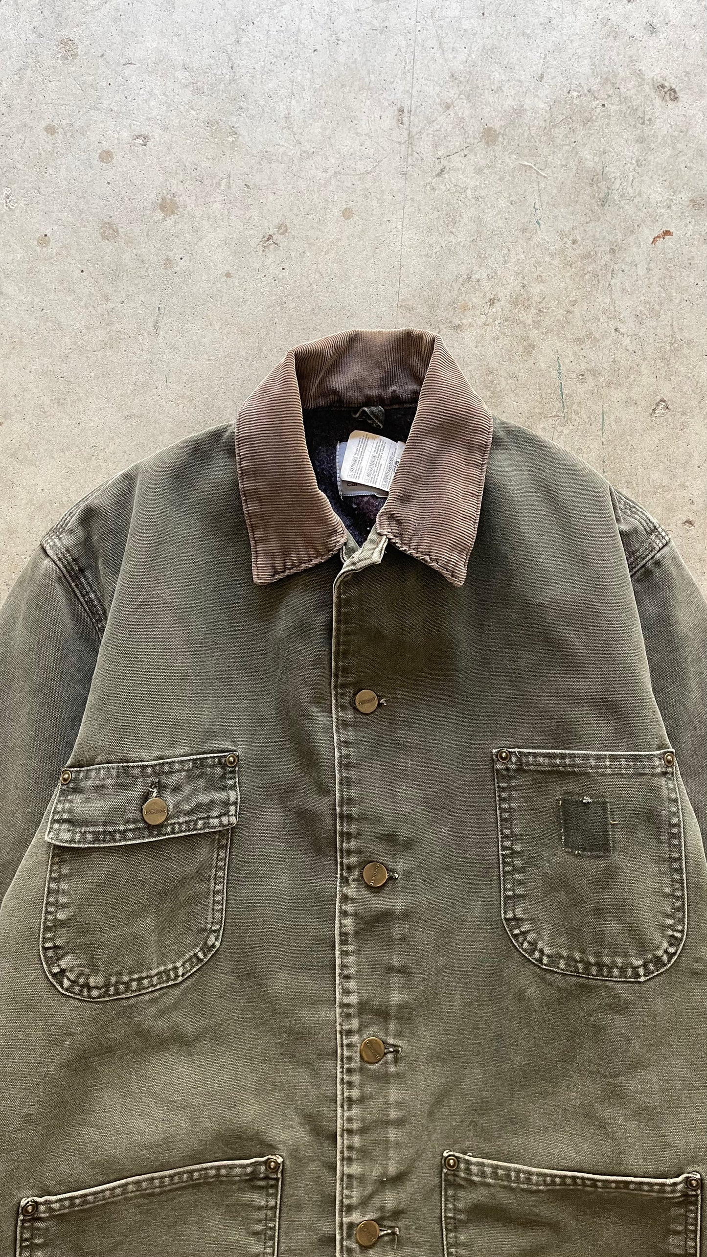 1990S CHORE CARHARTT JACKET OLIVE - S