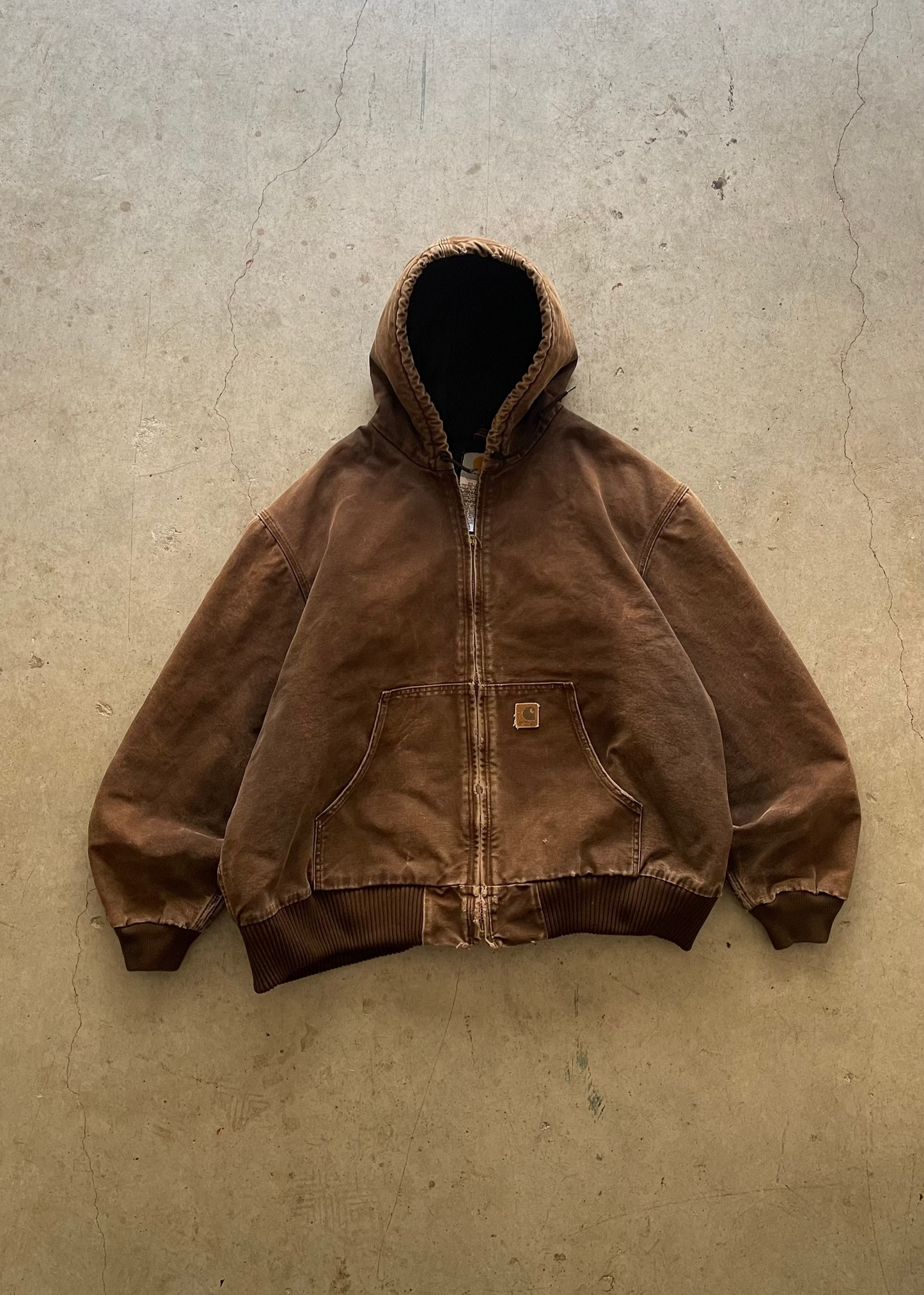 1990S CARRHARTT ZIP UP JACKET BROWN - 2XL