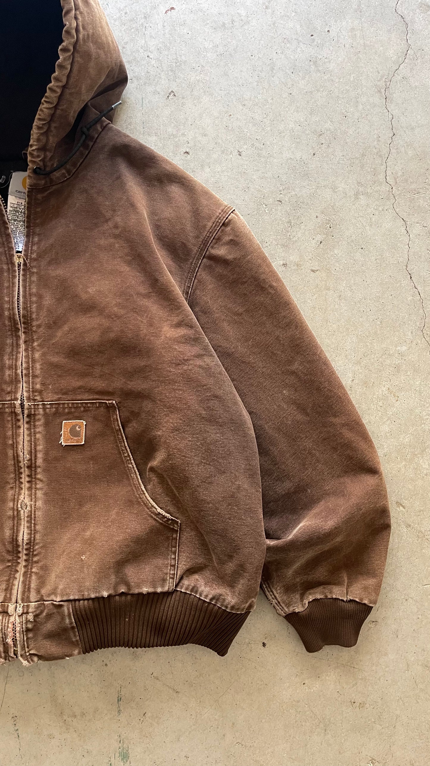 1990S CARRHARTT ZIP UP JACKET BROWN - 2XL