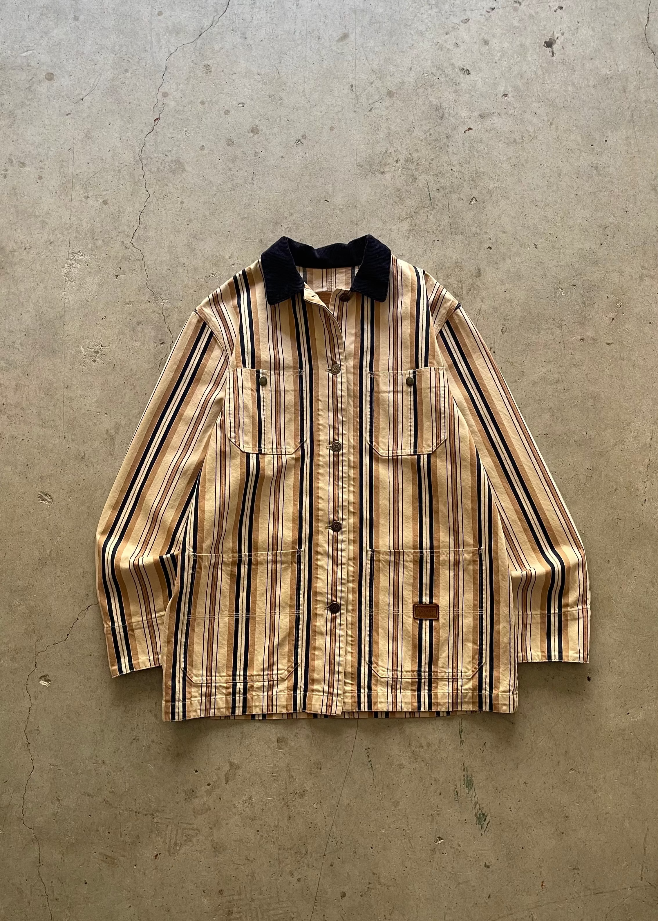 2000S RALPH LAUREN STRIPE CHORE JACKET - S