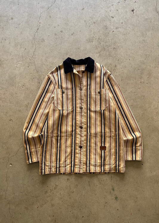 2000S RALPH LAUREN STRIPE CHORE JACKET - S