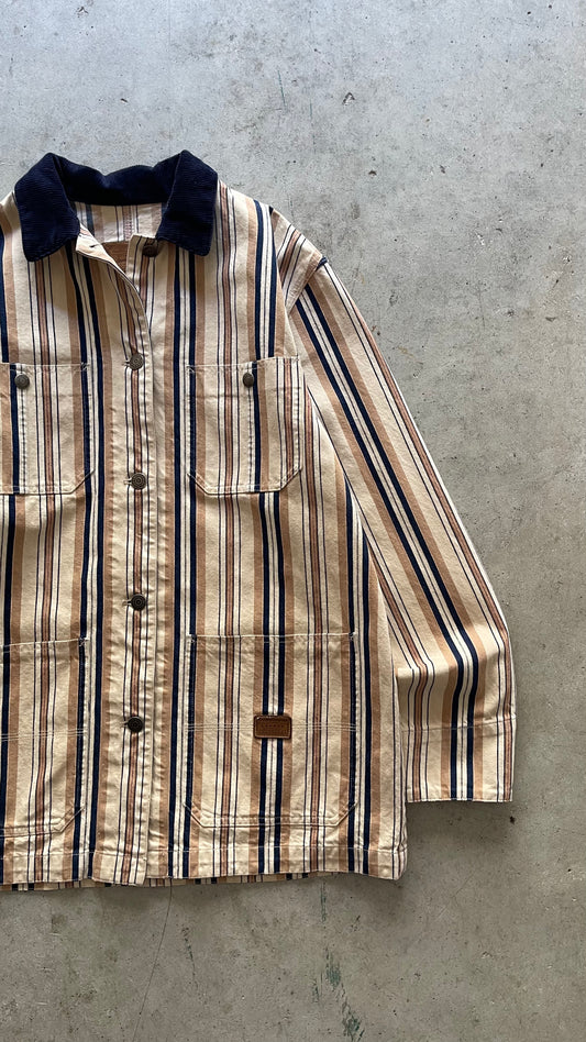 2000S RALPH LAUREN STRIPE CHORE JACKET - S