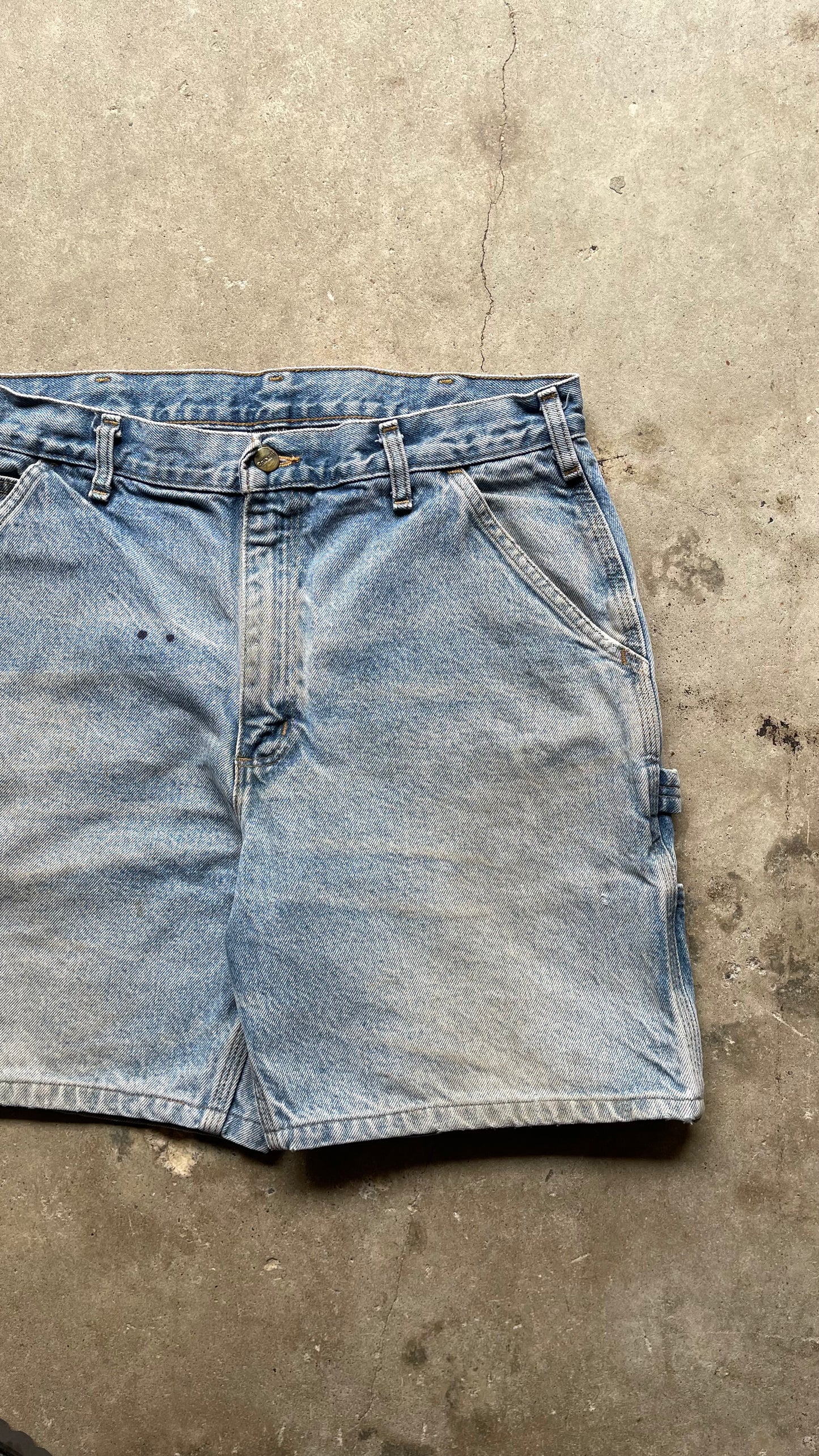 1990S CARHARTT CARPENTER DENIM SHORTS - 34