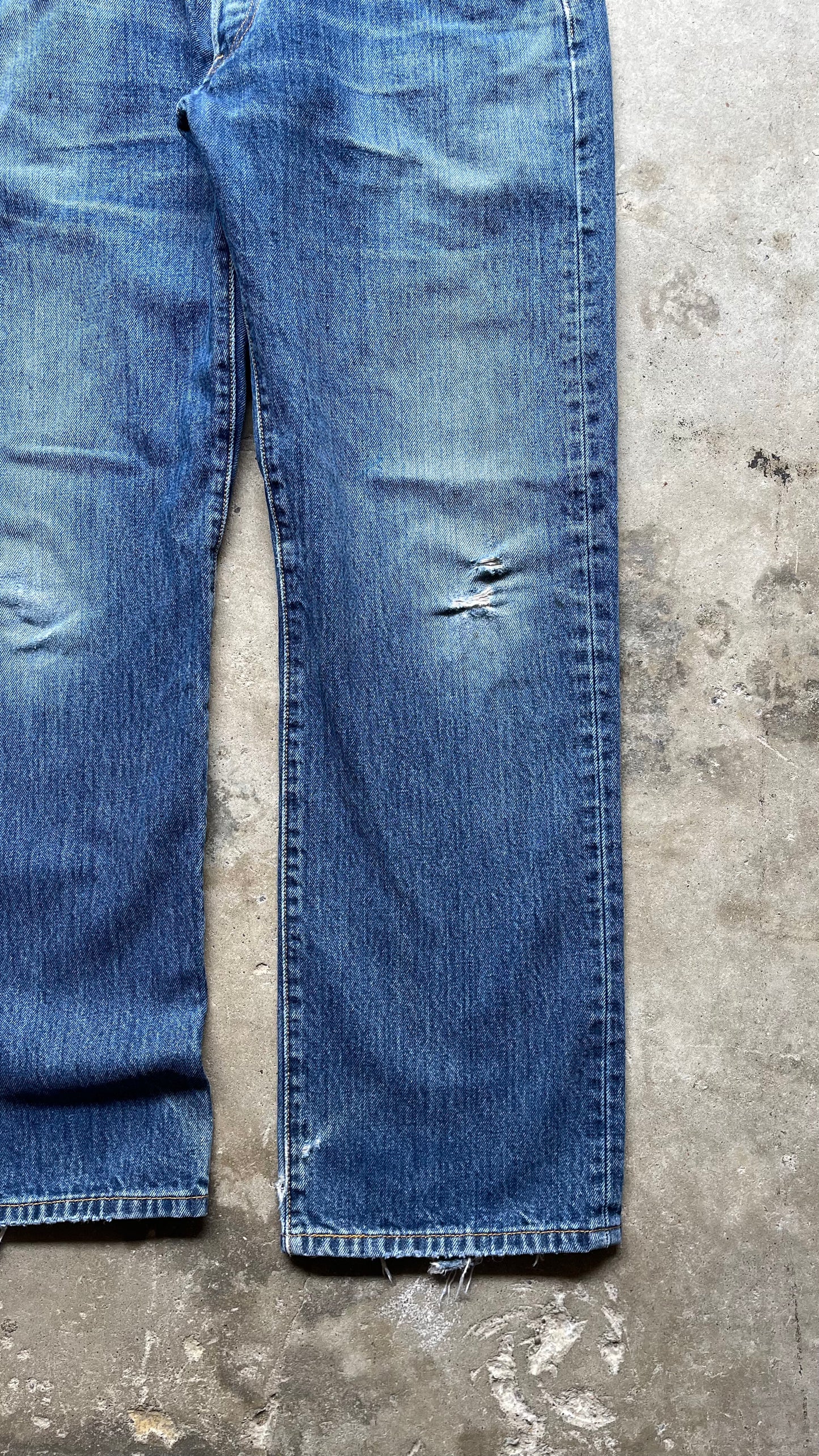2000S LEVIS 501 FADED DENIM JEANS - 34X30