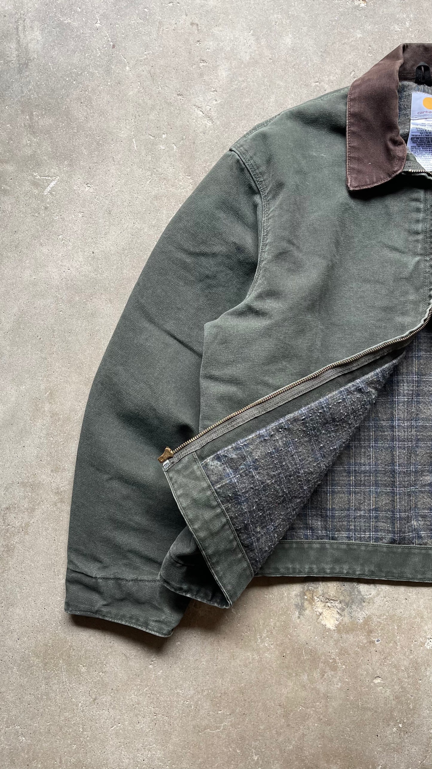 1990S DETROIT CARHARTT JACKET OLIVE - XL