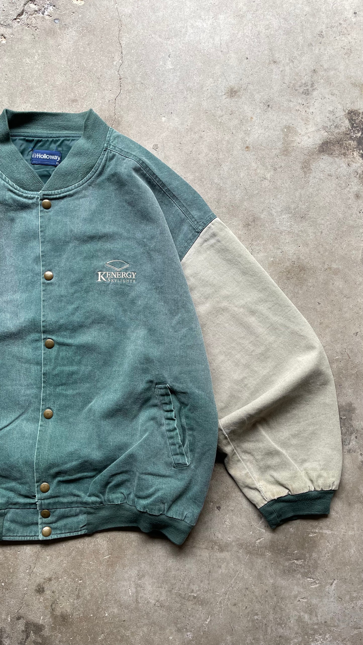 2000S DENIM VARSITY JACKET - XL