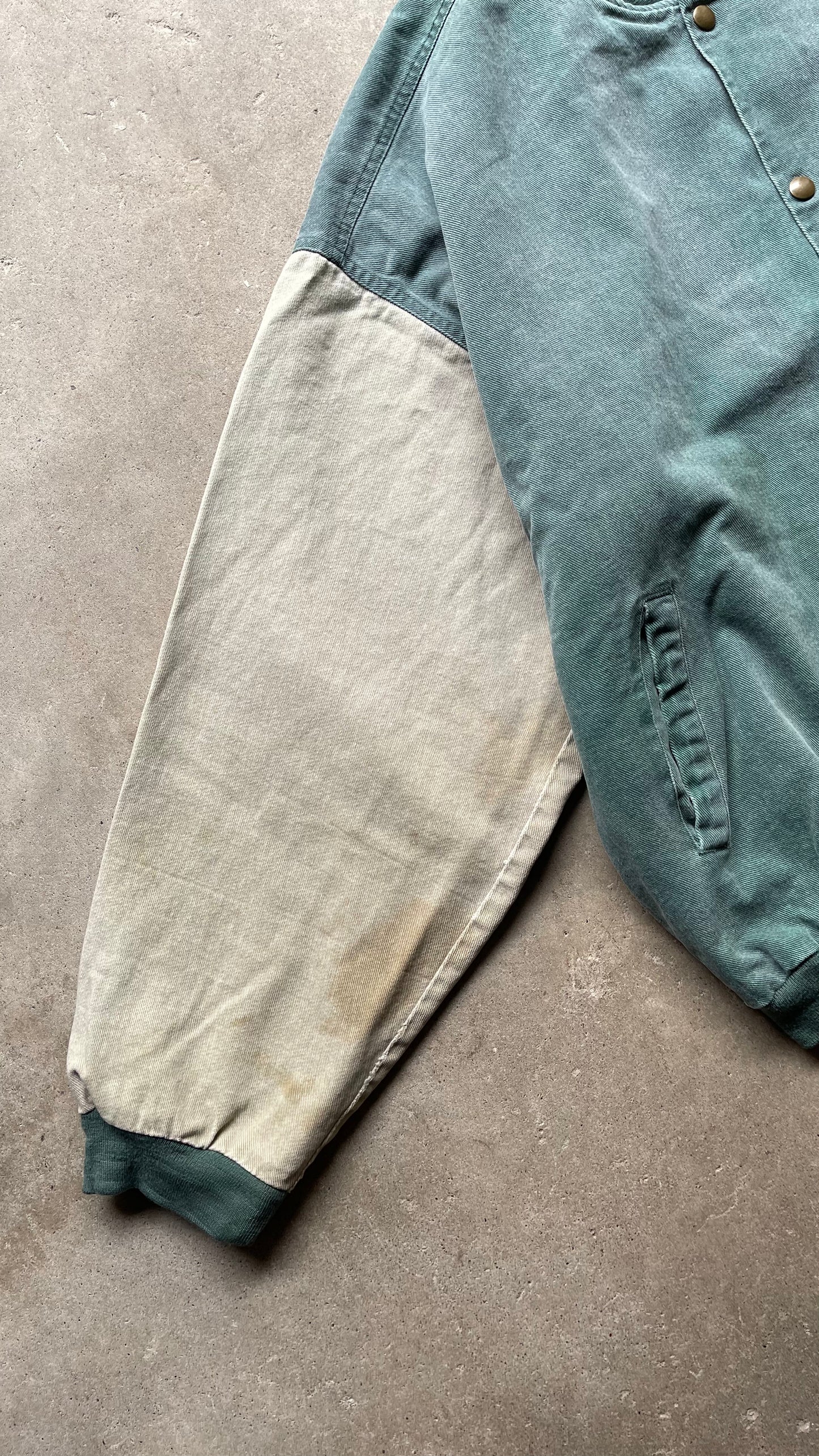 2000S DENIM VARSITY JACKET - XL