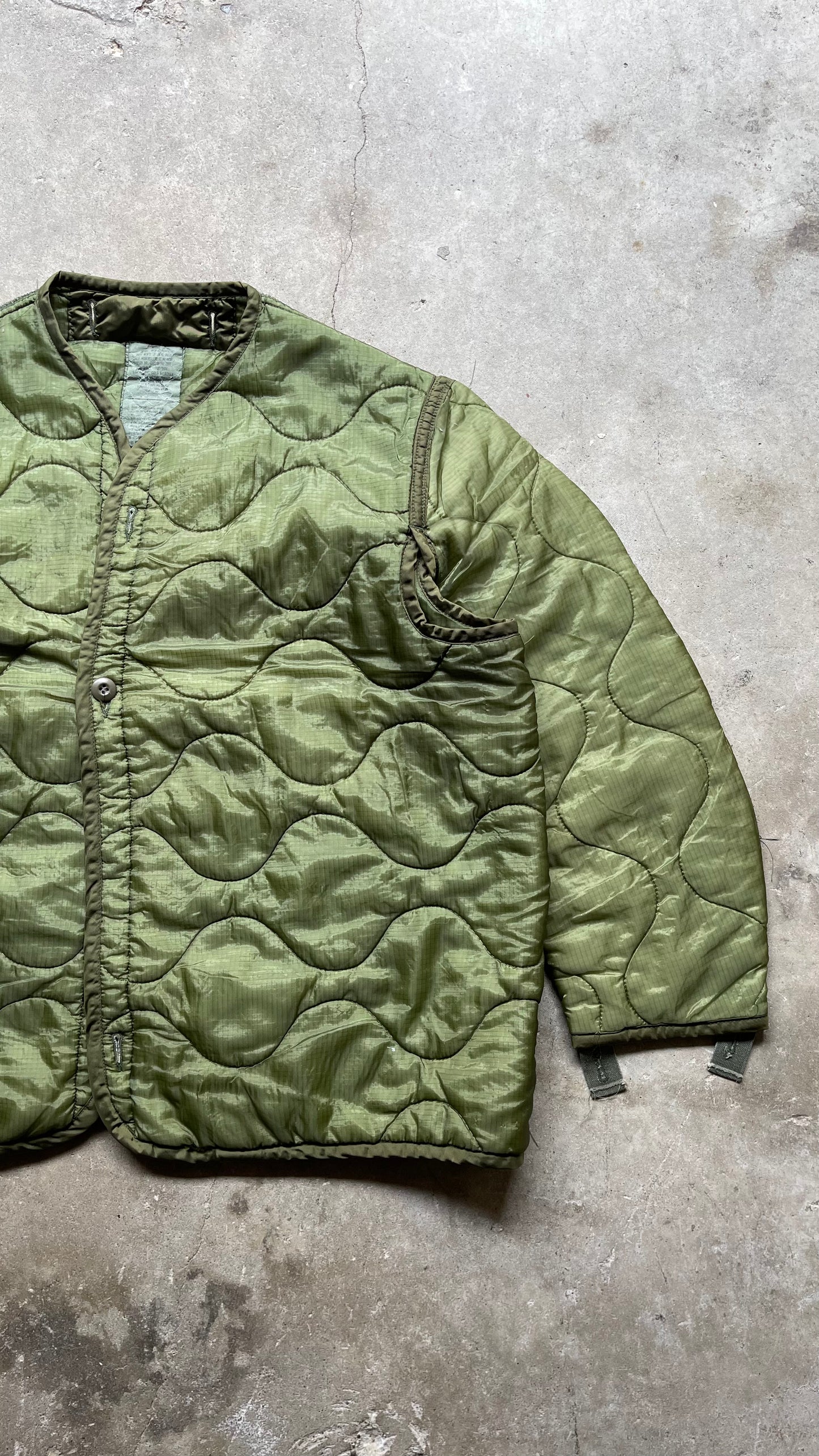 1990S MILITARY LINER JACKET GREEN - M