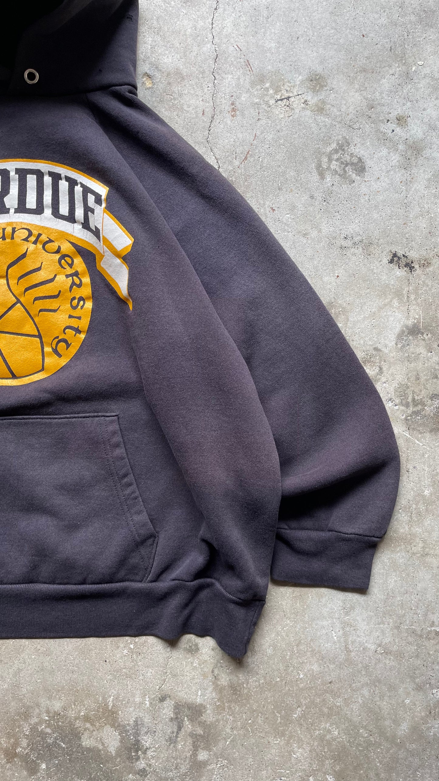1990S FADED PURDUE UNIVERSITY HOODIE BLACK - S