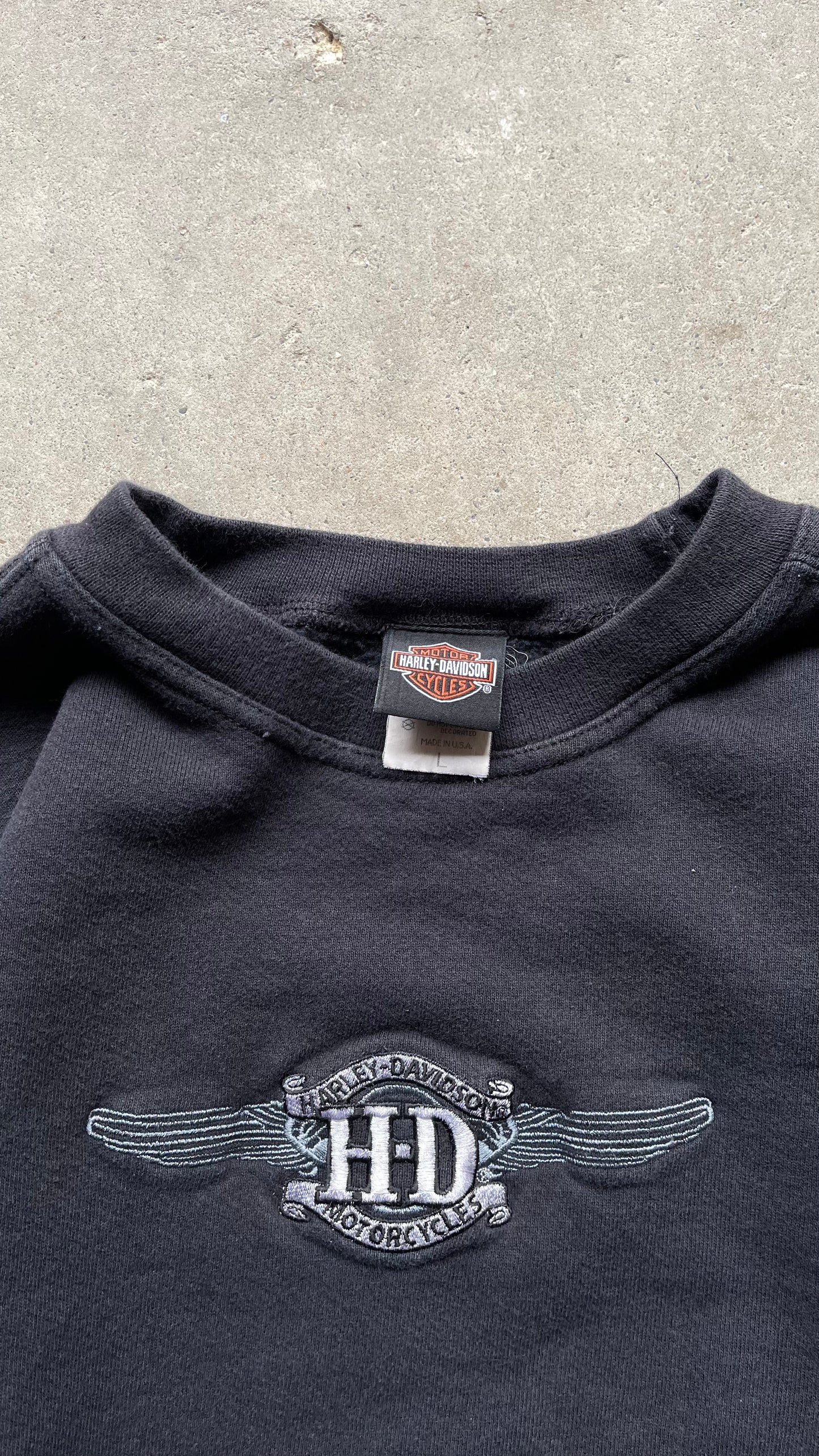 2000S HARLEY DAVIDSON SWEATSHIRT BLACK - L