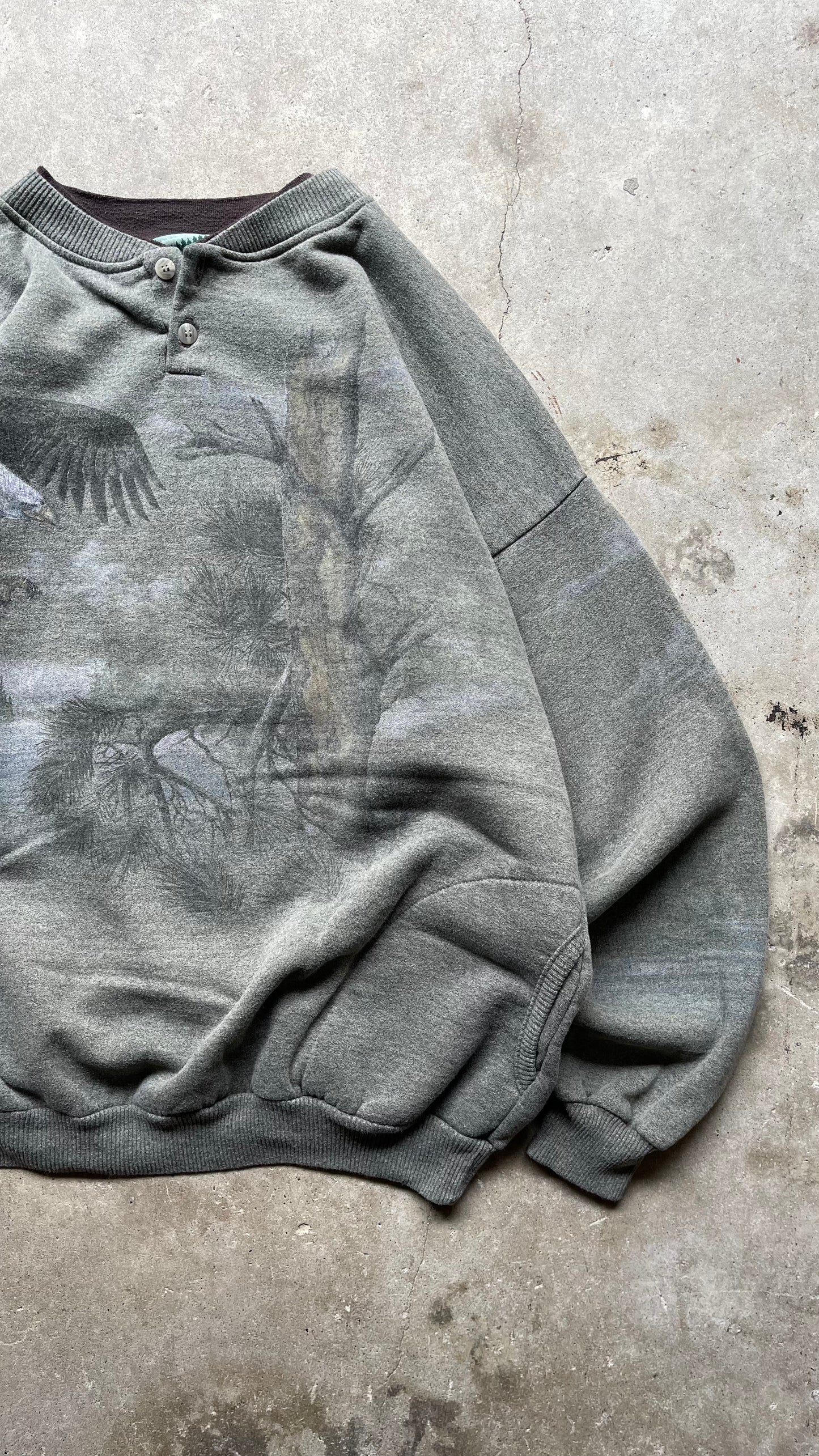 2000S FADED EAGLE SWEATSHIRT OLIVE - XL