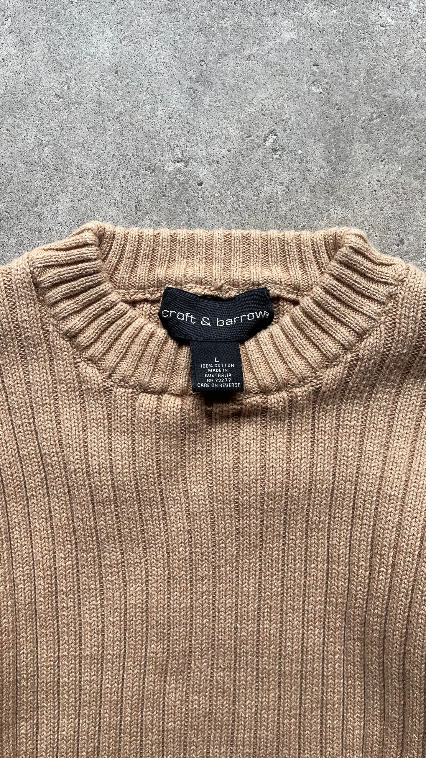 2000S RIBBED CREAM/BEIGE SWEATER