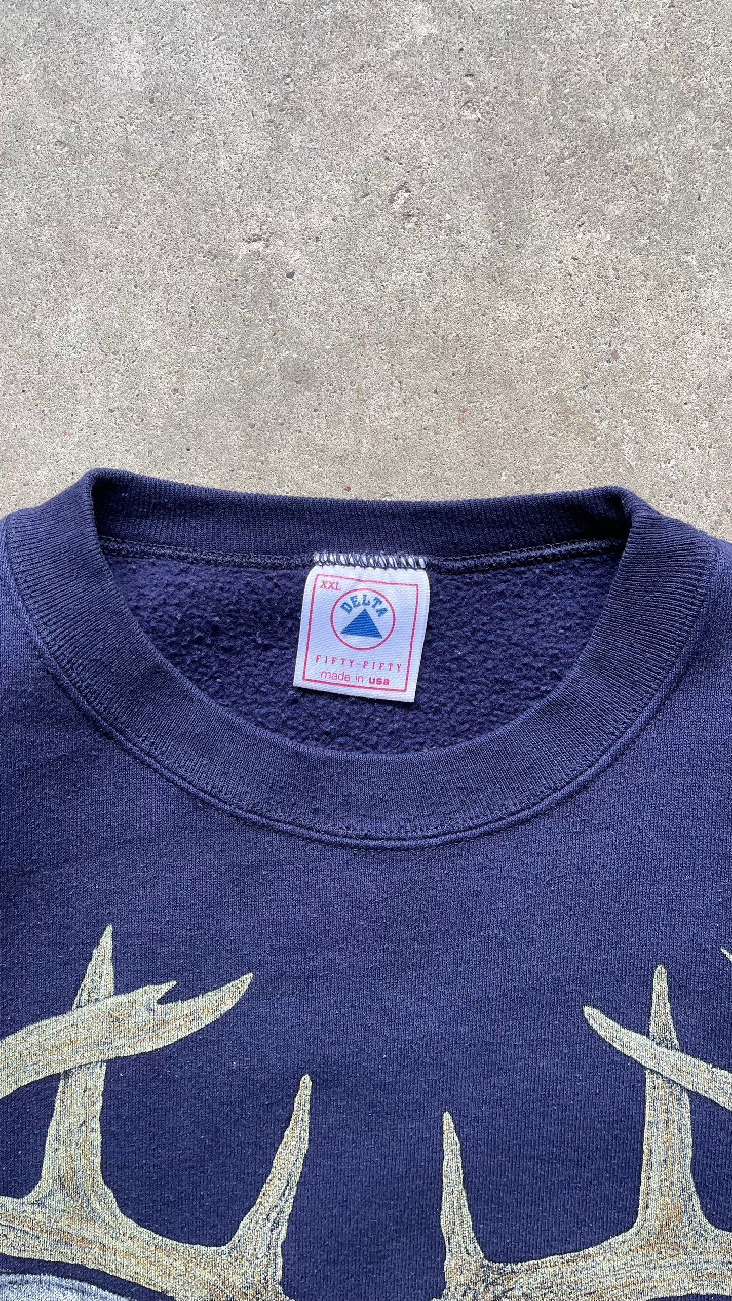 2000S DEER SWEATSHIRT NAVY - XXL