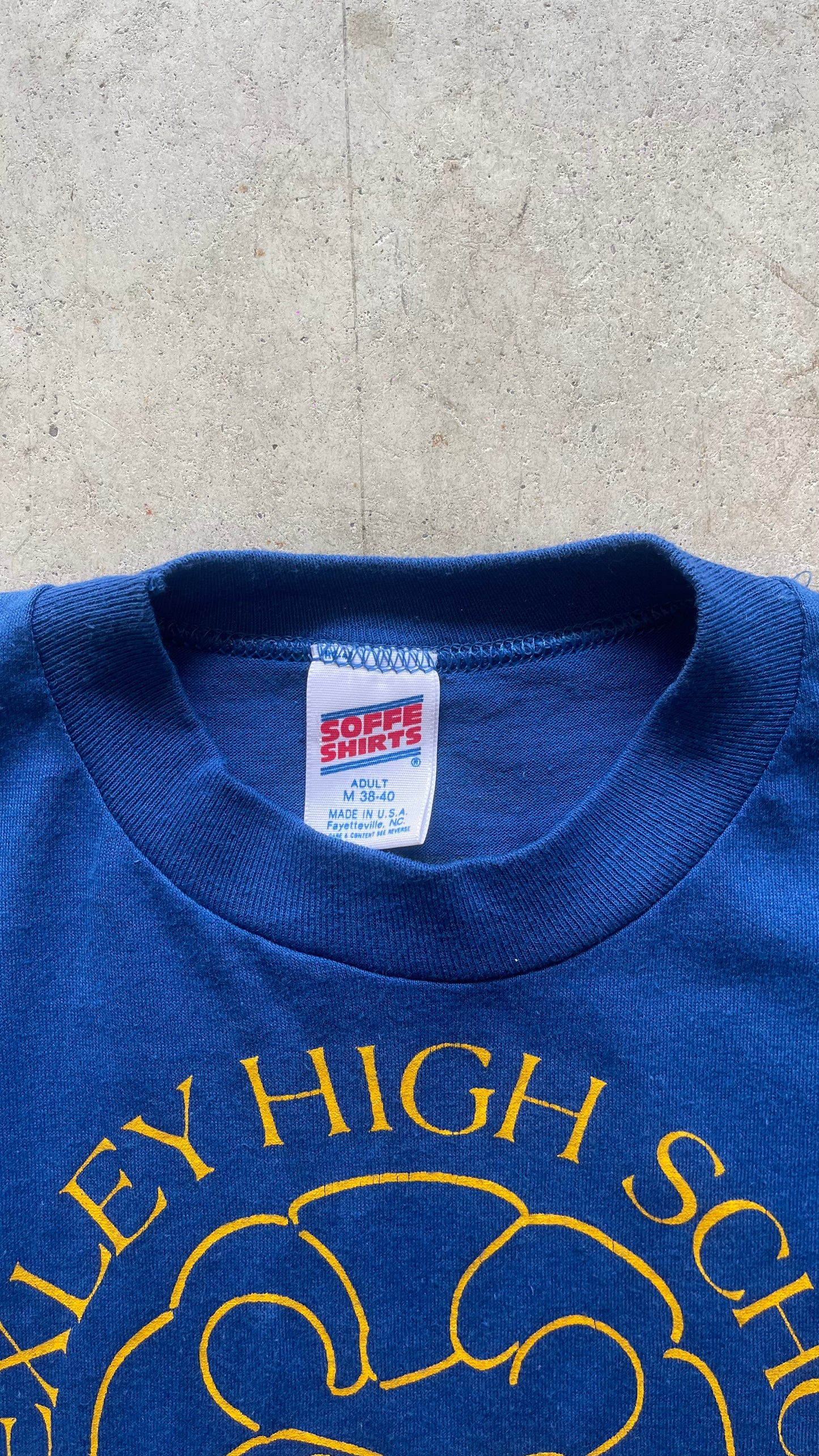 1990S "BEXLEY HIGHSCHOOL" BLUE TEE - M
