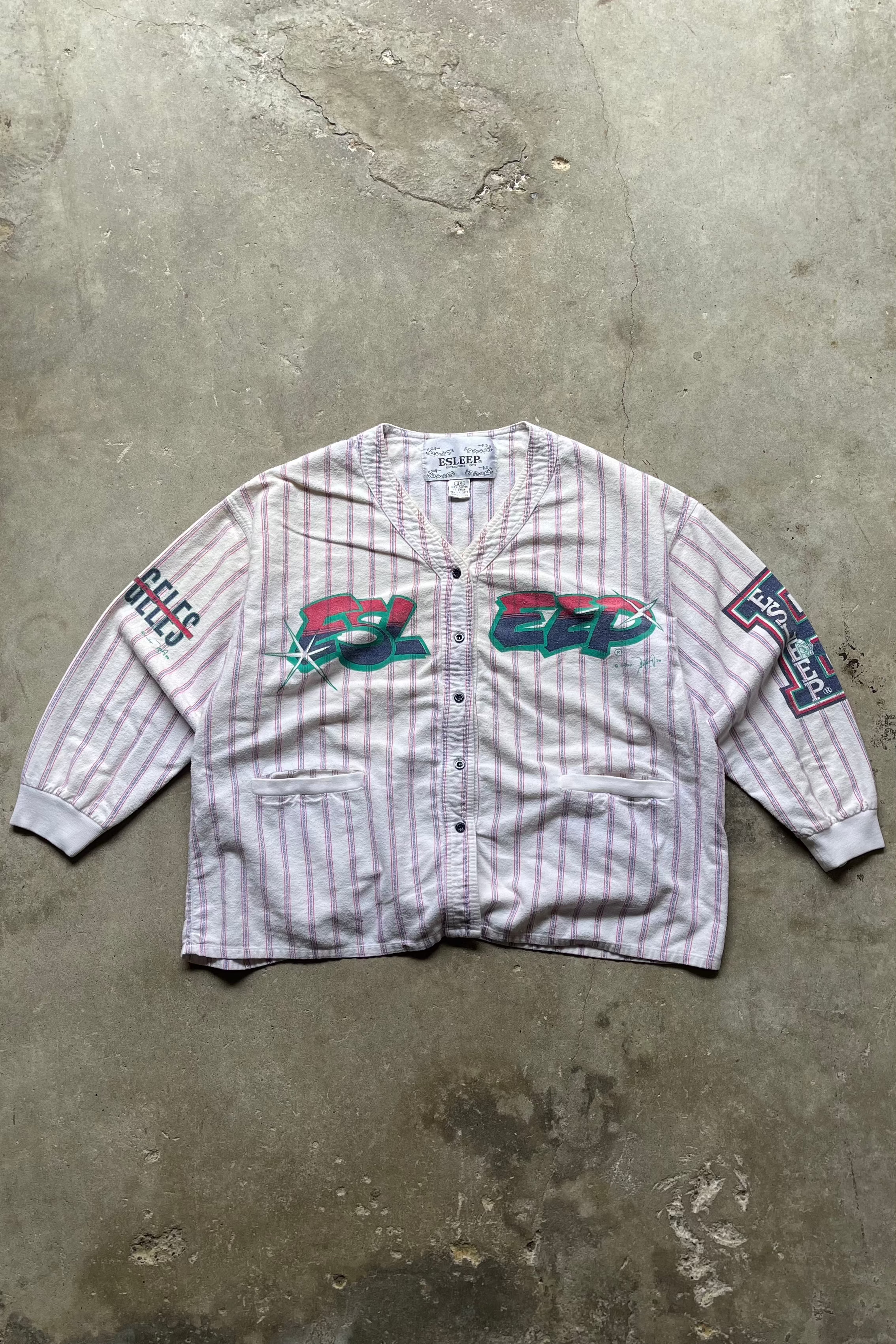 2000S "ESLEP" BASEBALL OVERSIZED SWEATER - XL