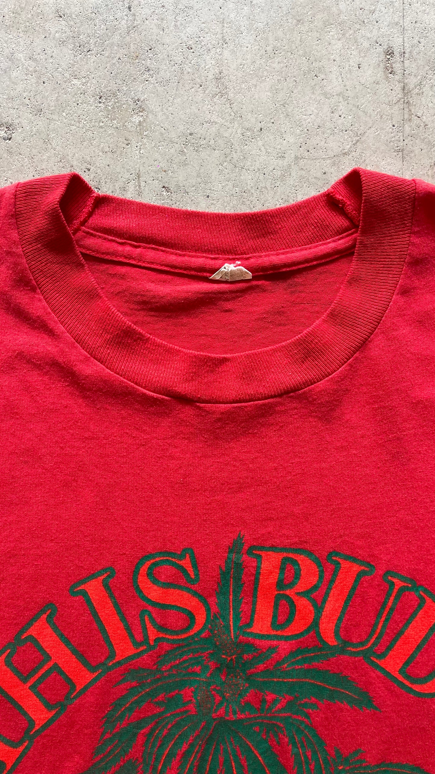 1980S "THIS BUDS FOR YOU" RED TEE - L