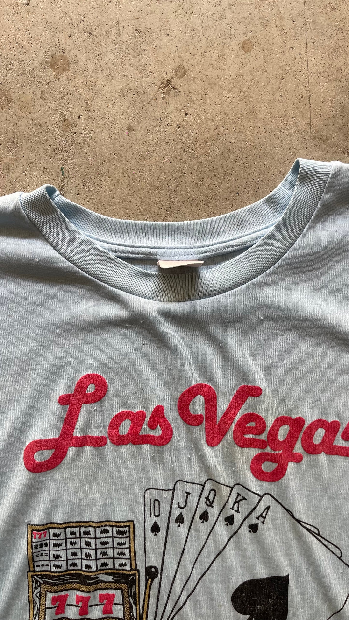 1990S "LAS VEGAS CASINO" BABY BLUE TEE - L
