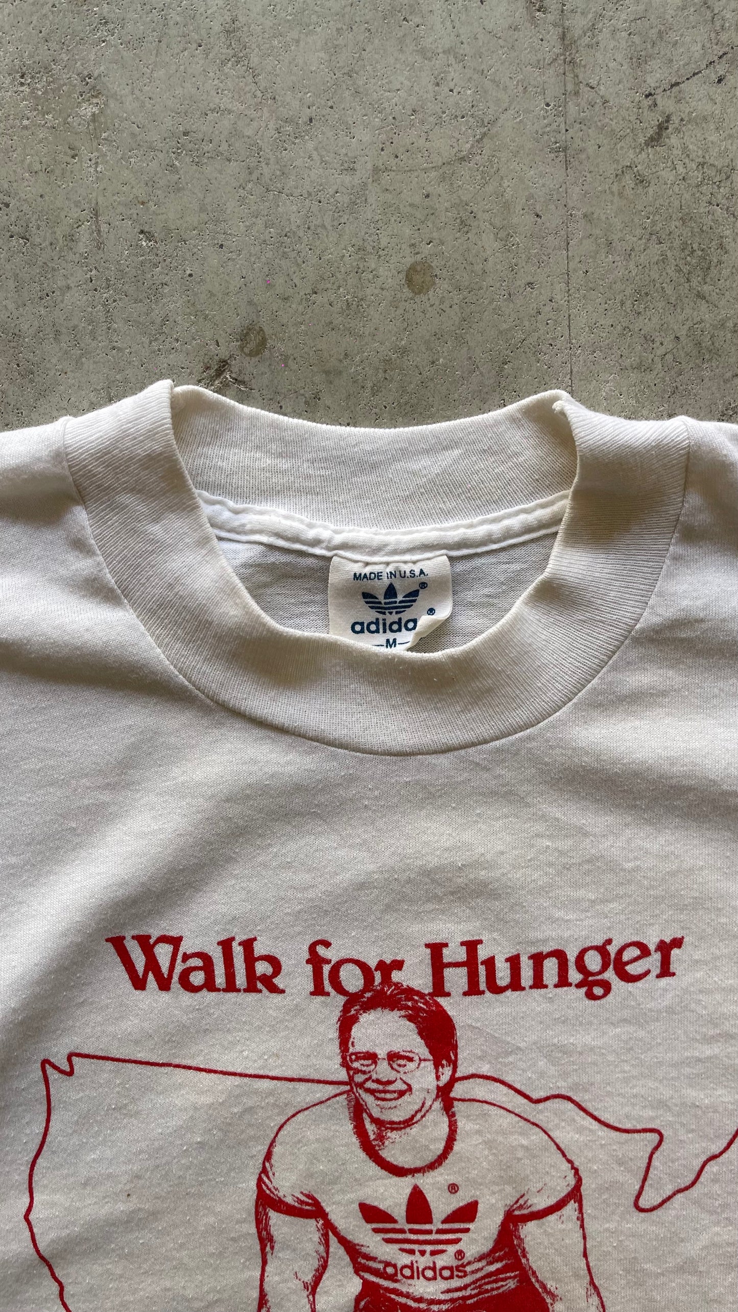 1980S "WALK FOR HUNGER" ADIDAS WHITE TEE - M