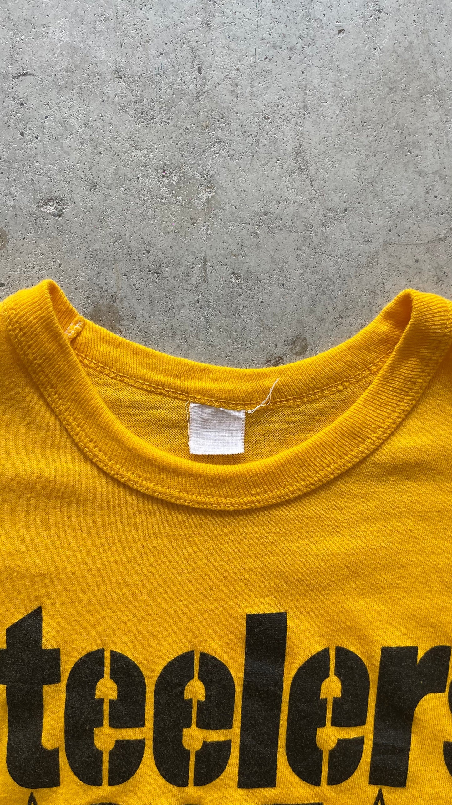 1980S PITTSBURGH STEELERS YELLOW RINGER TEE - L