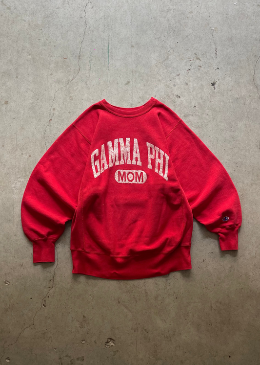 1990S "GAMMA PHI" CHAMPION SWEATSHIRT RED - L