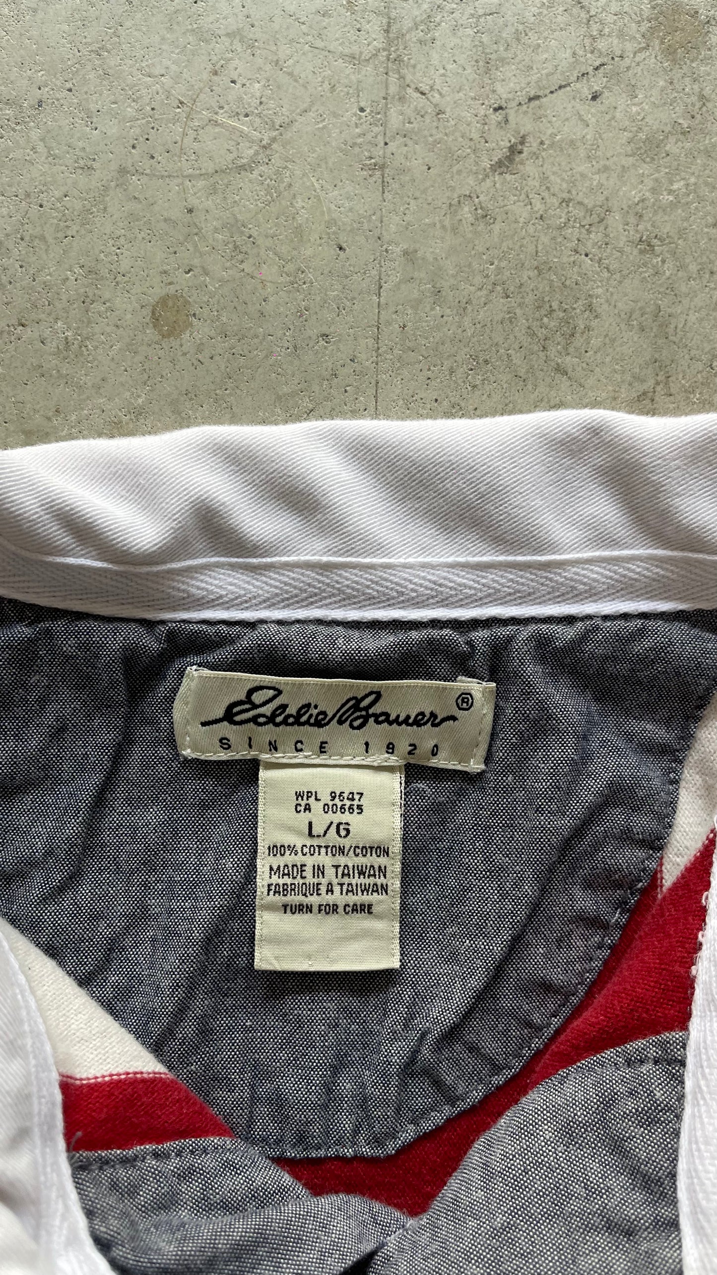 2000S EDDIE BAUER STRIPES RUGBY SWEATSHIRT - L