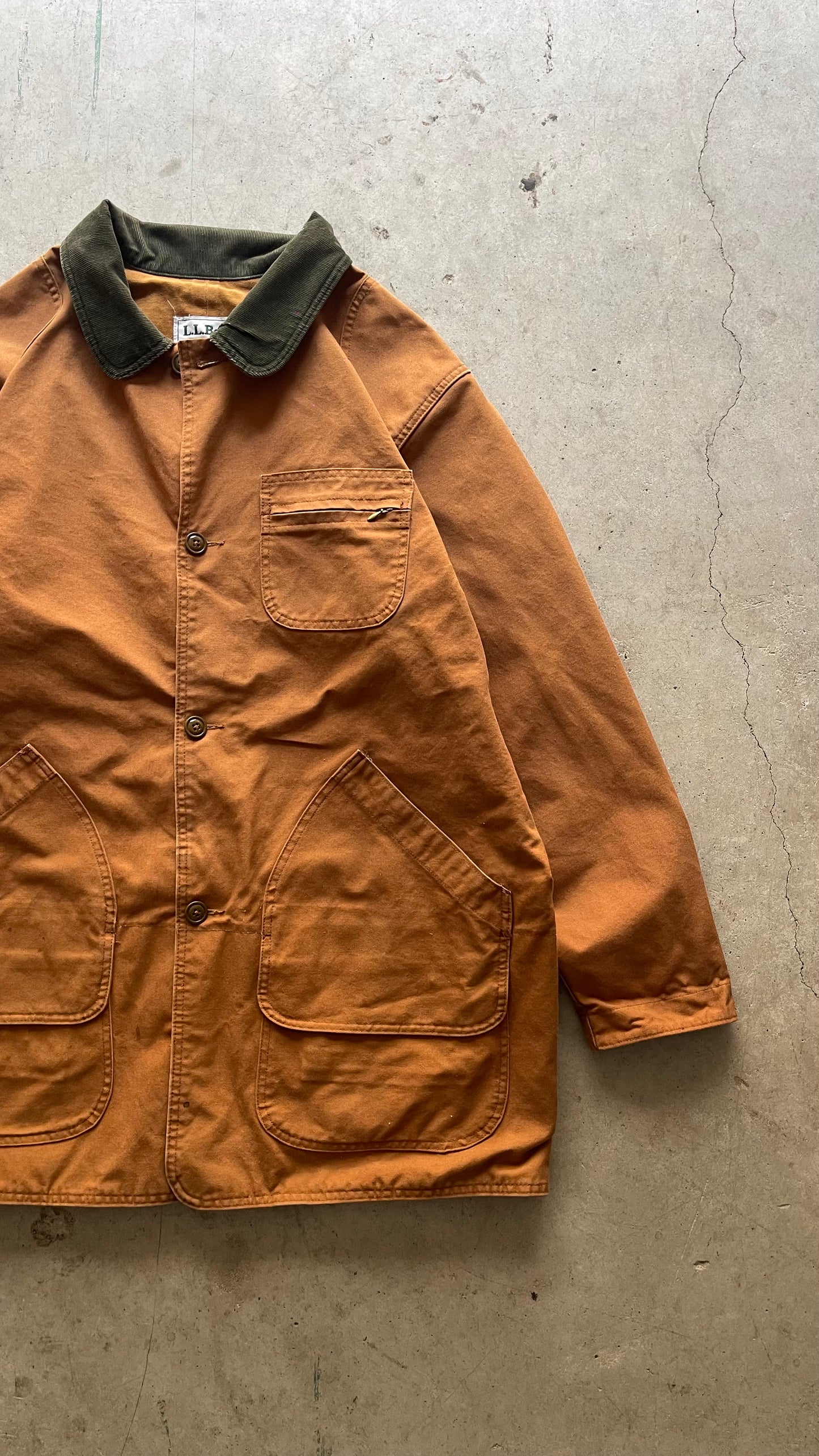 1990S L.L. BEAN CHORE JACKET TAN - XL