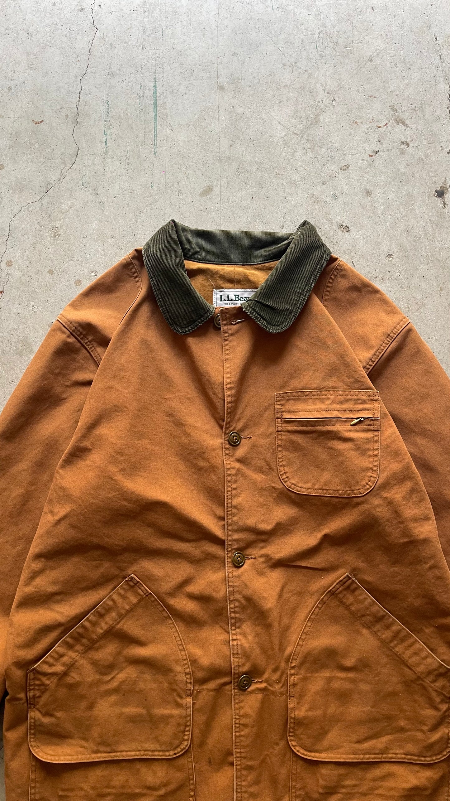 1990S L.L. BEAN CHORE JACKET TAN - XL