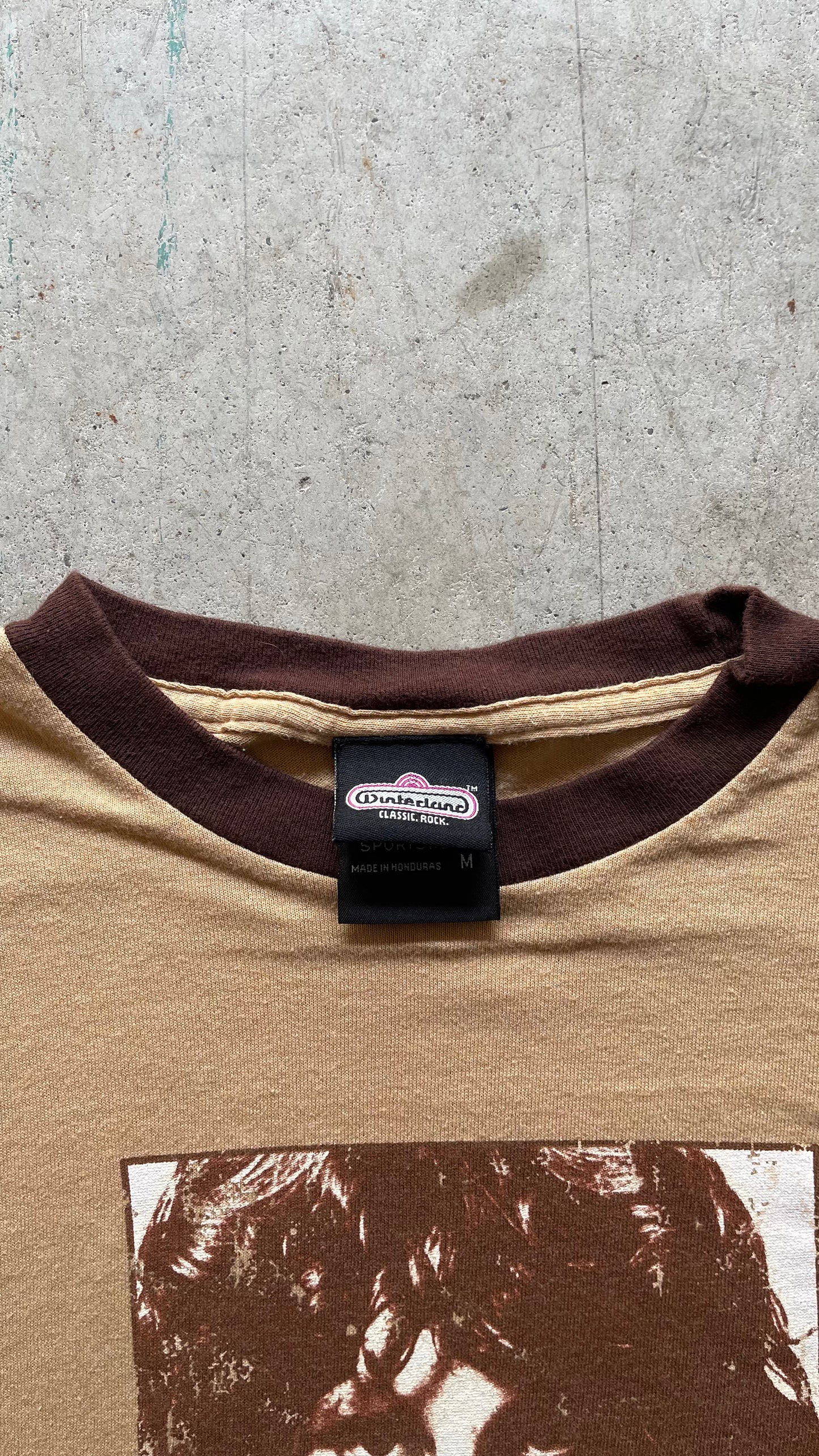1990S JIM MORRISON TAN RINGER TEE - M