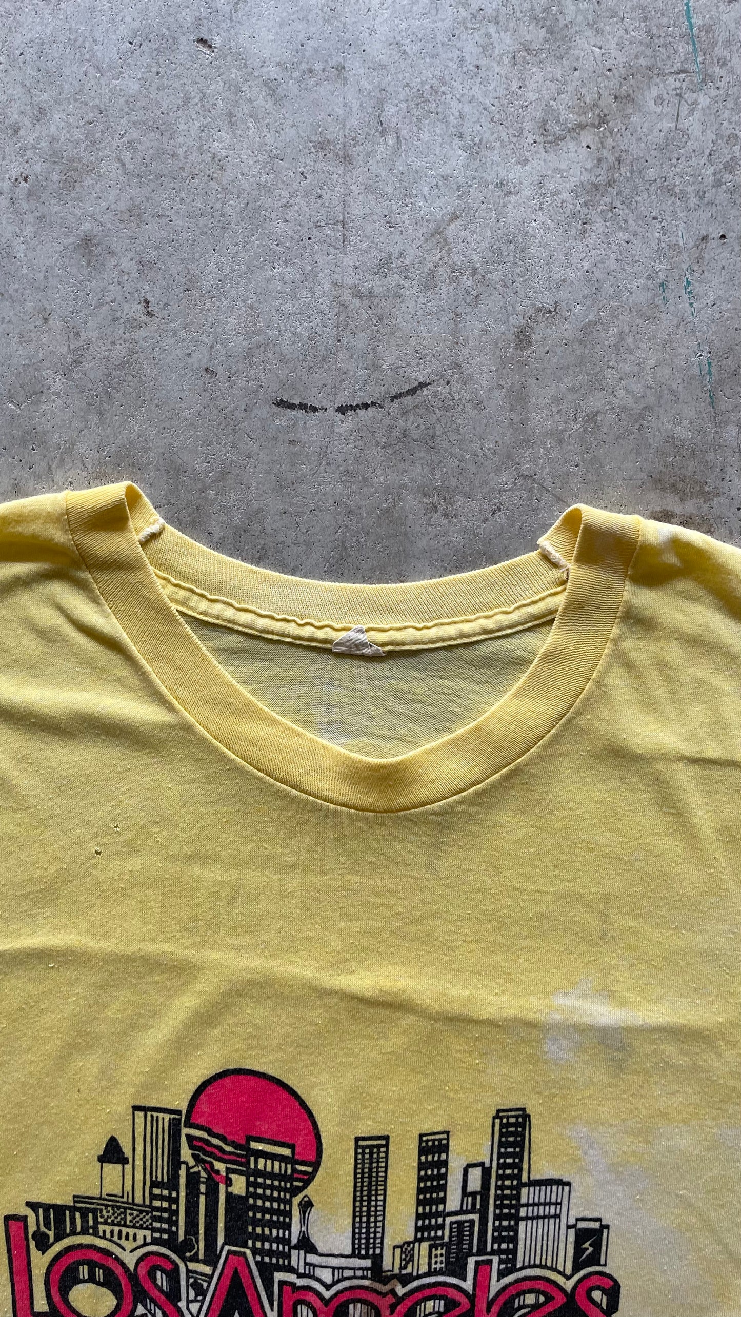 1990S LOS ANGELES YELLOW TEE - L