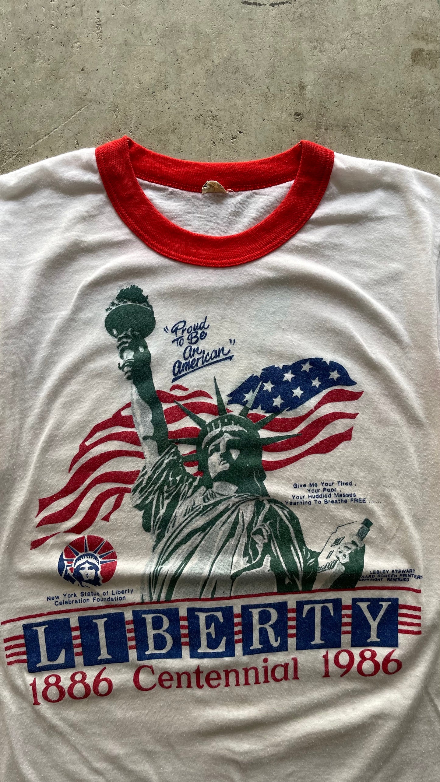 1990S STATUE OF LIBERTY RINGER TEE - S