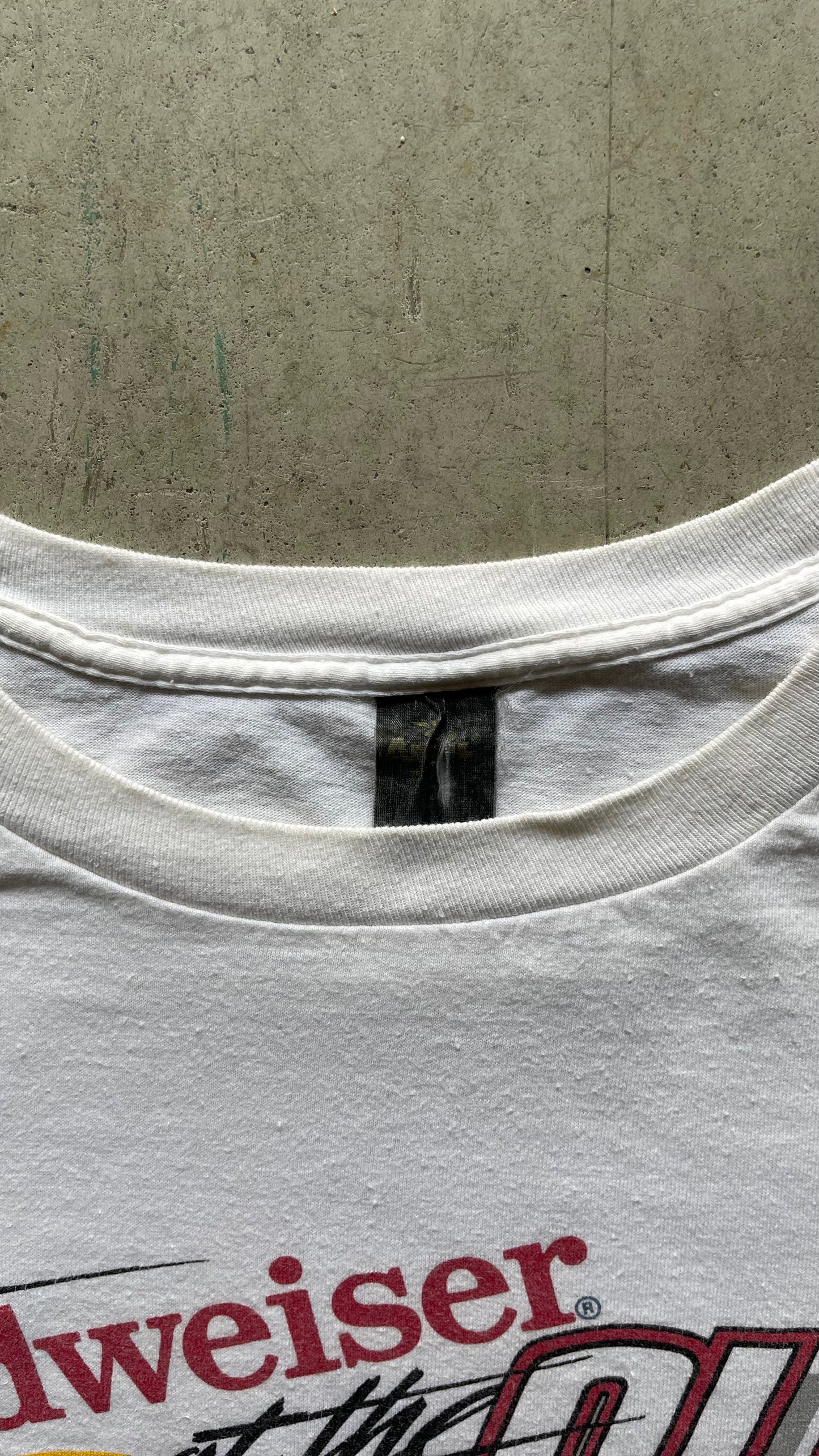 1990S BUDWEISER RACING WHITE TEE - L
