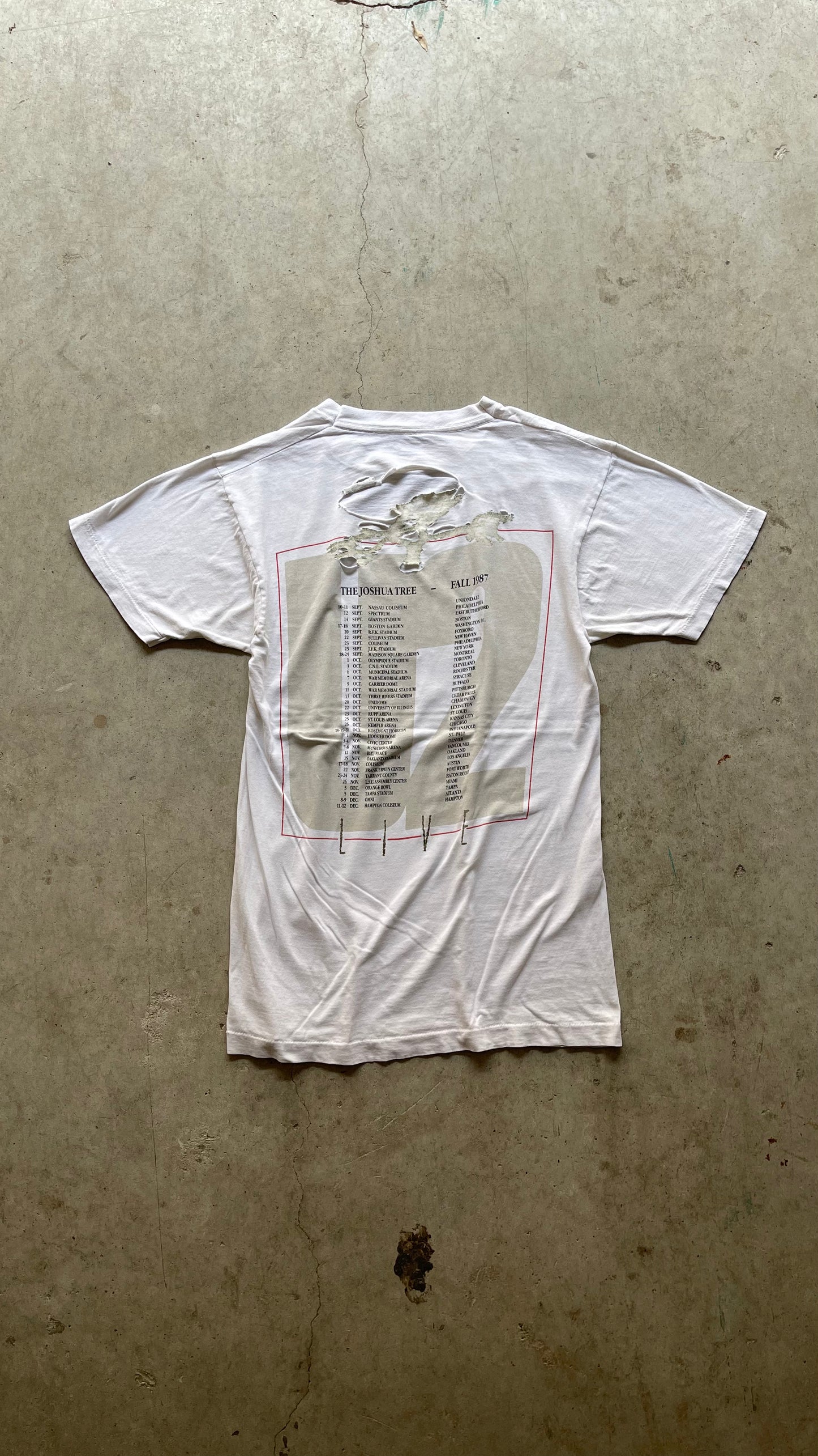 1990S "THE JOSHUA TREE" DISTRESSED TEE - L