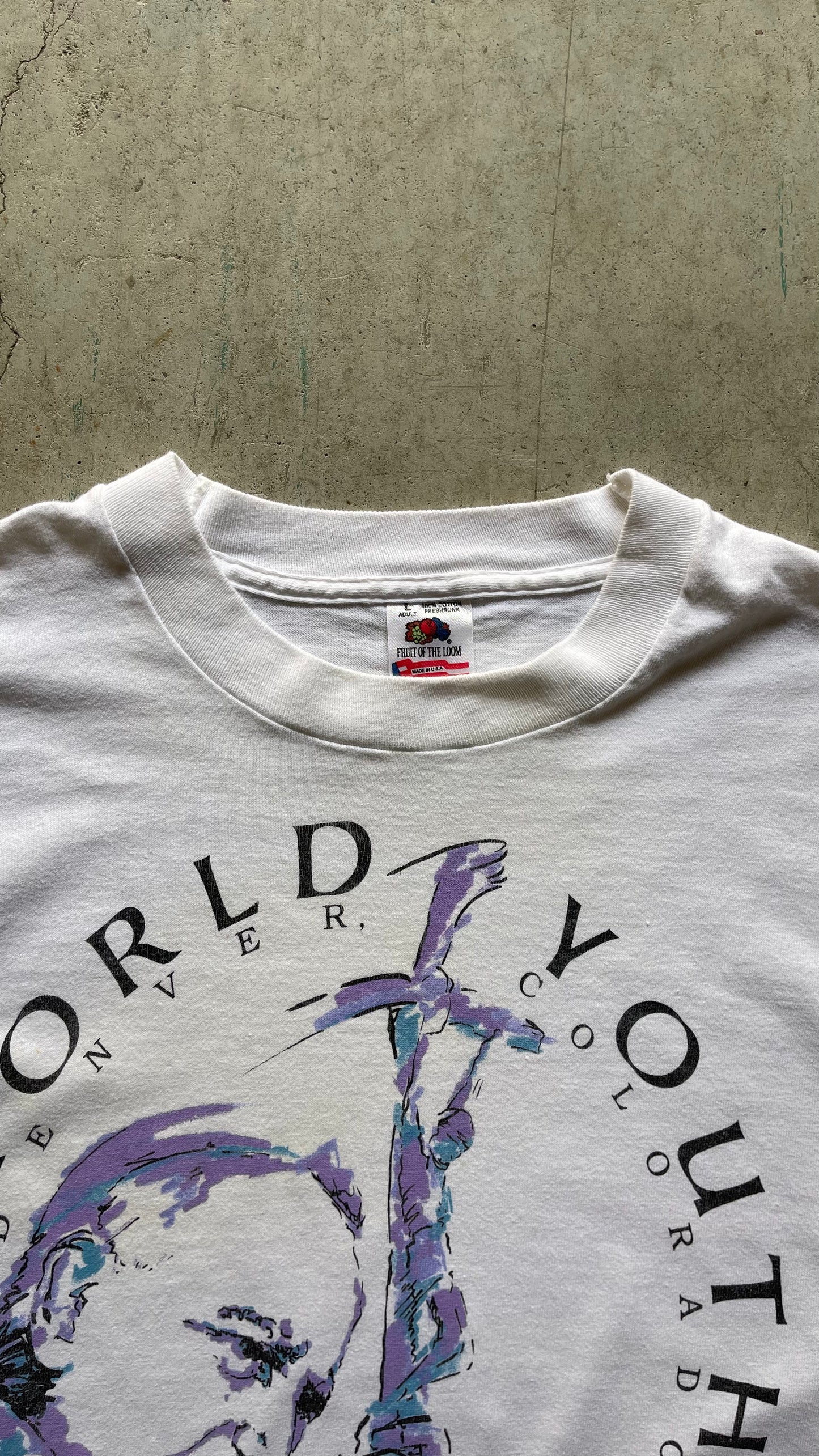 1990S "WORLD YOUTH DAY" WHITE TEE - L