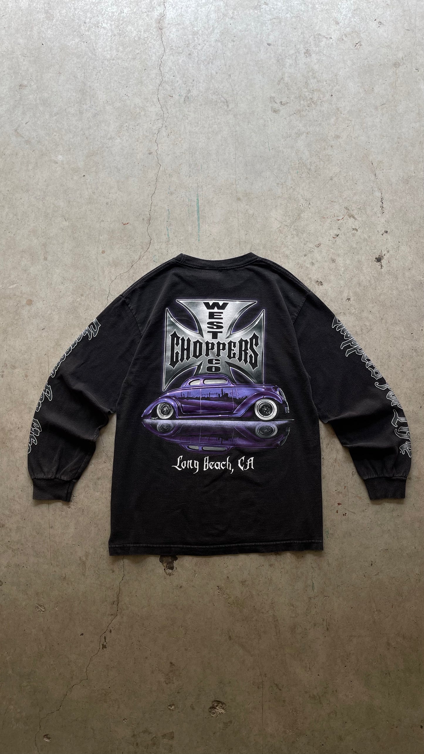 2000S "WEST COAST CHOPPERS" BLACK LONG SLEEVE TEE - L