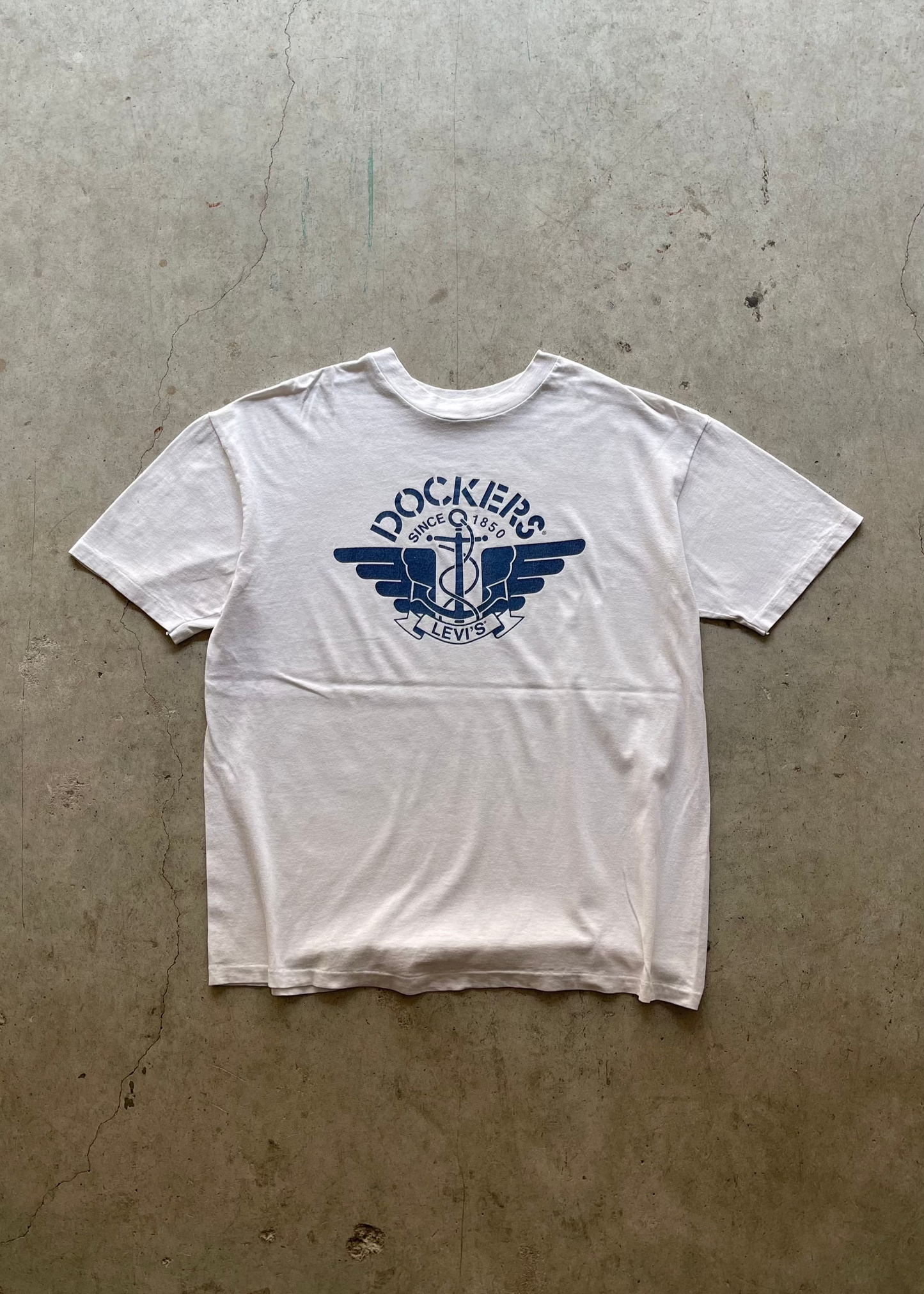 1990S DOCKERS WHITE TEE - XL