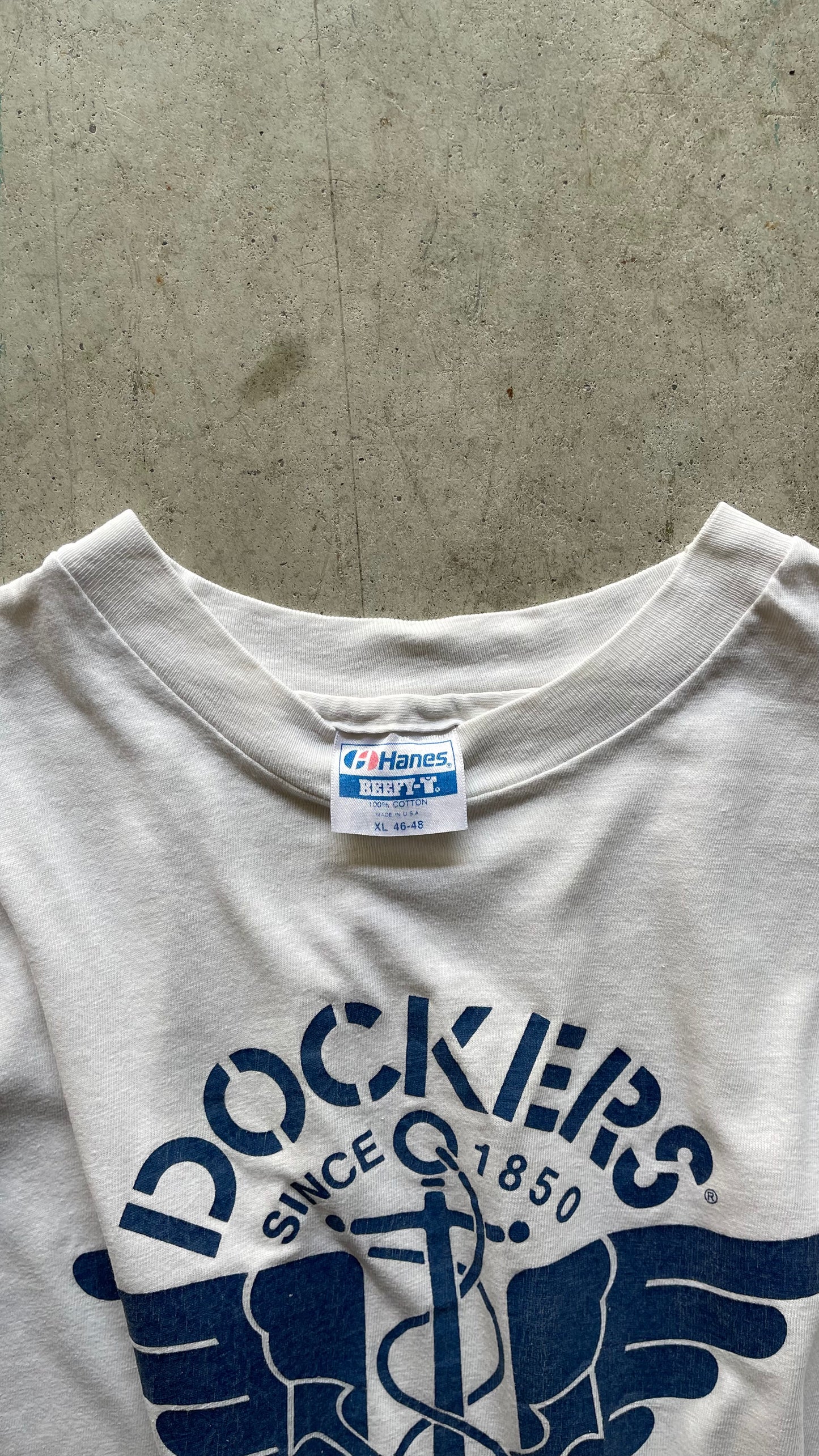 1990S DOCKERS WHITE TEE - XL