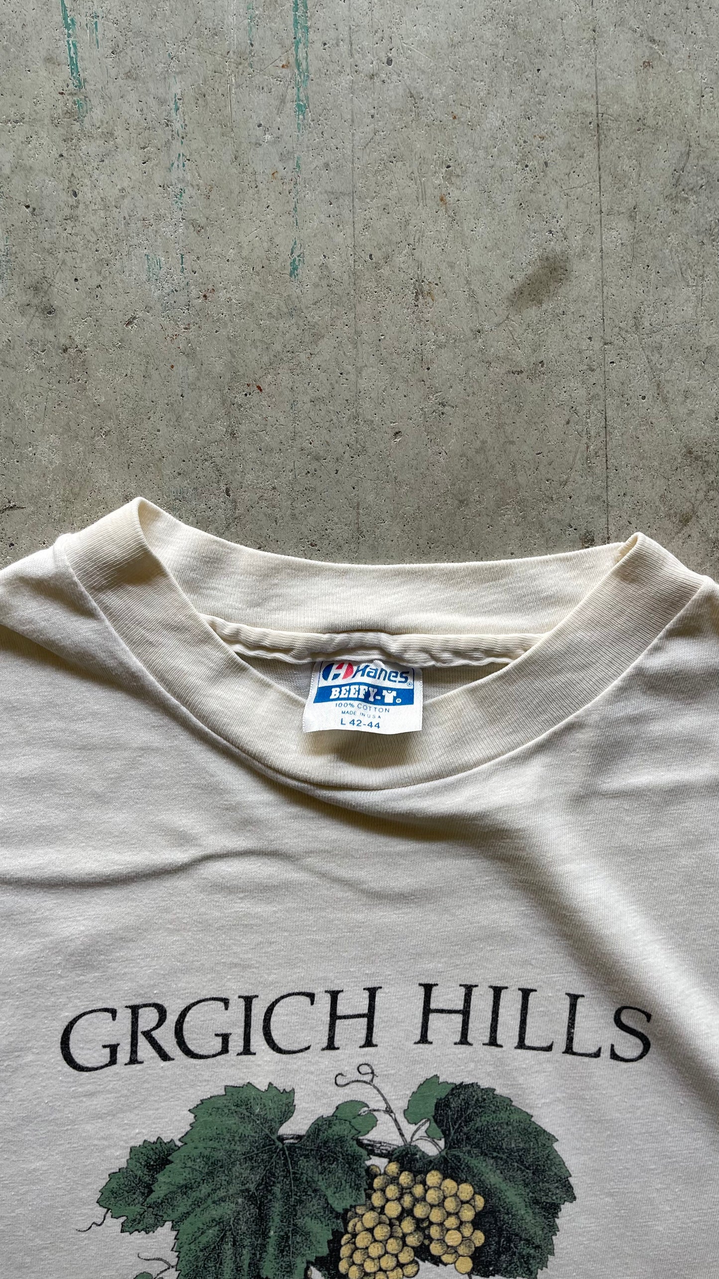 1990S "GRGICH HILLS" NAPA VALLEY WINE TEE - LL