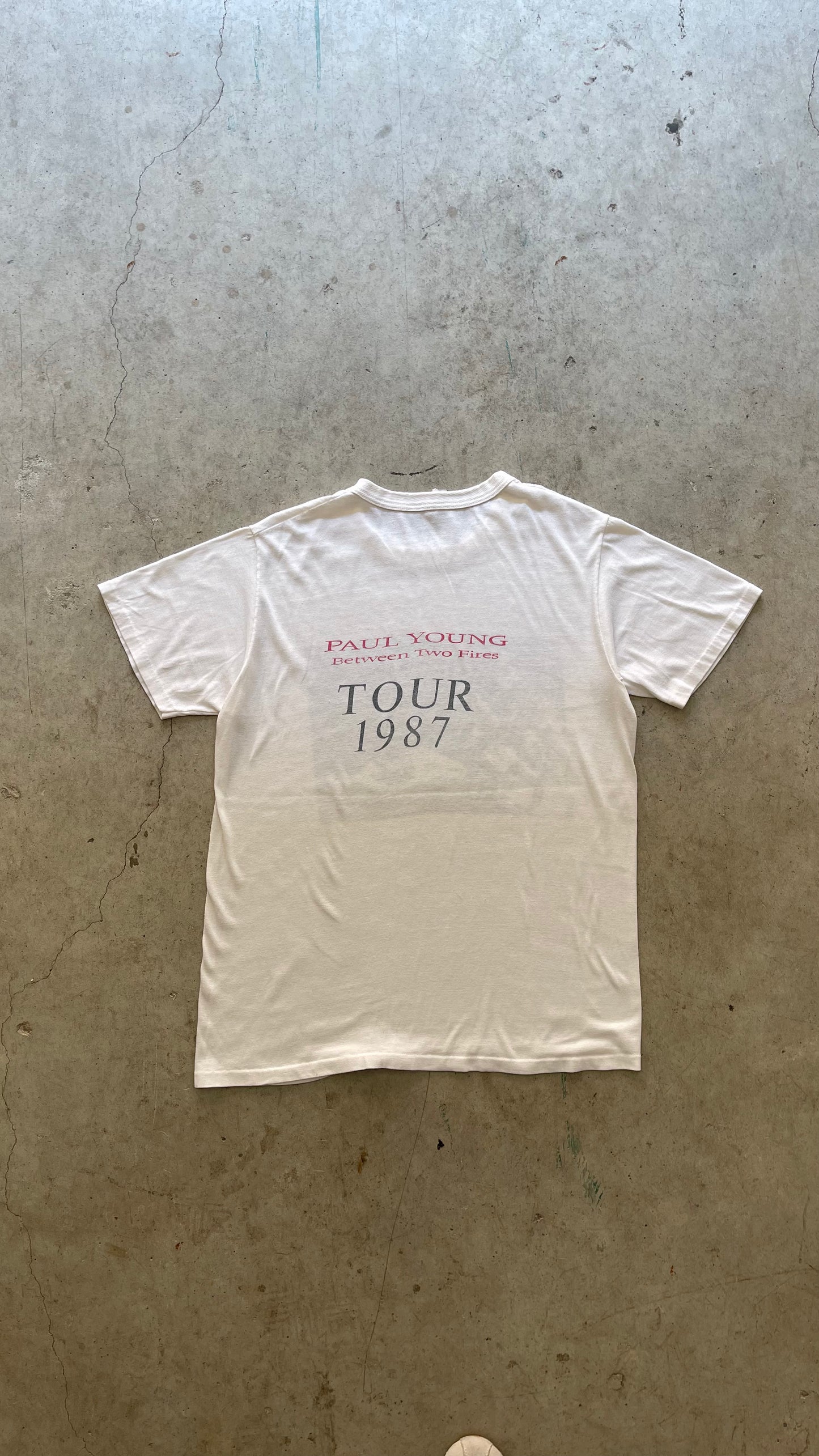 1990S PAUL YOUNG WHITE TEE - L